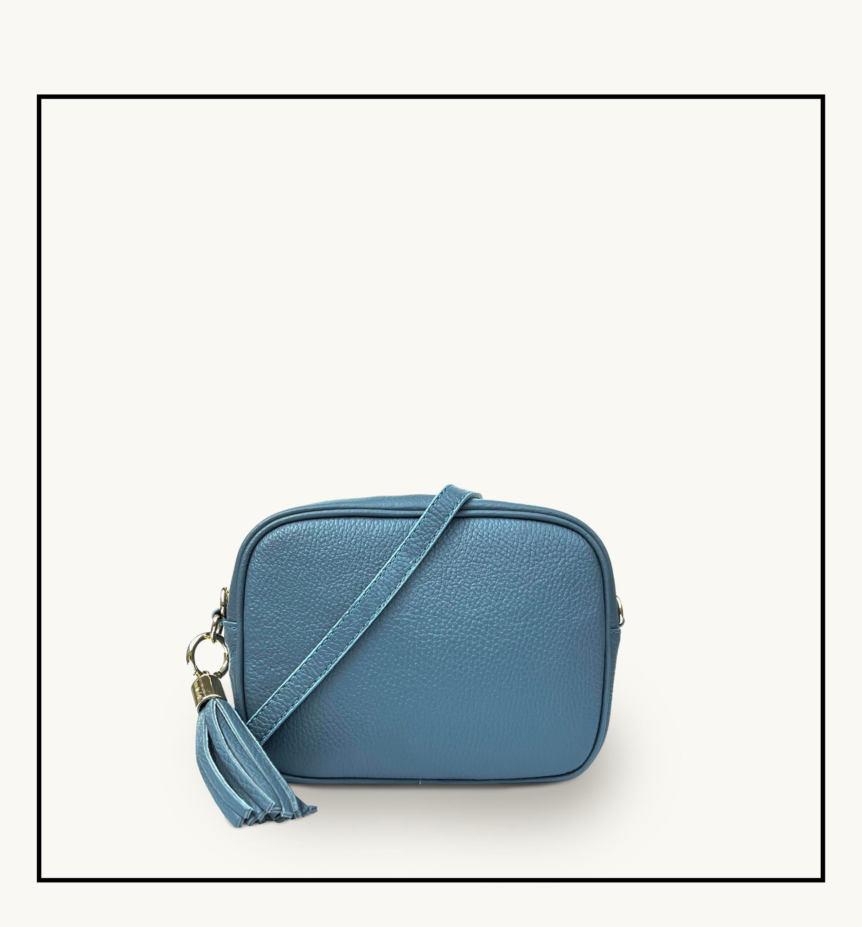 Apatchy London The Tassel Denim  Leather Crossbody Bag