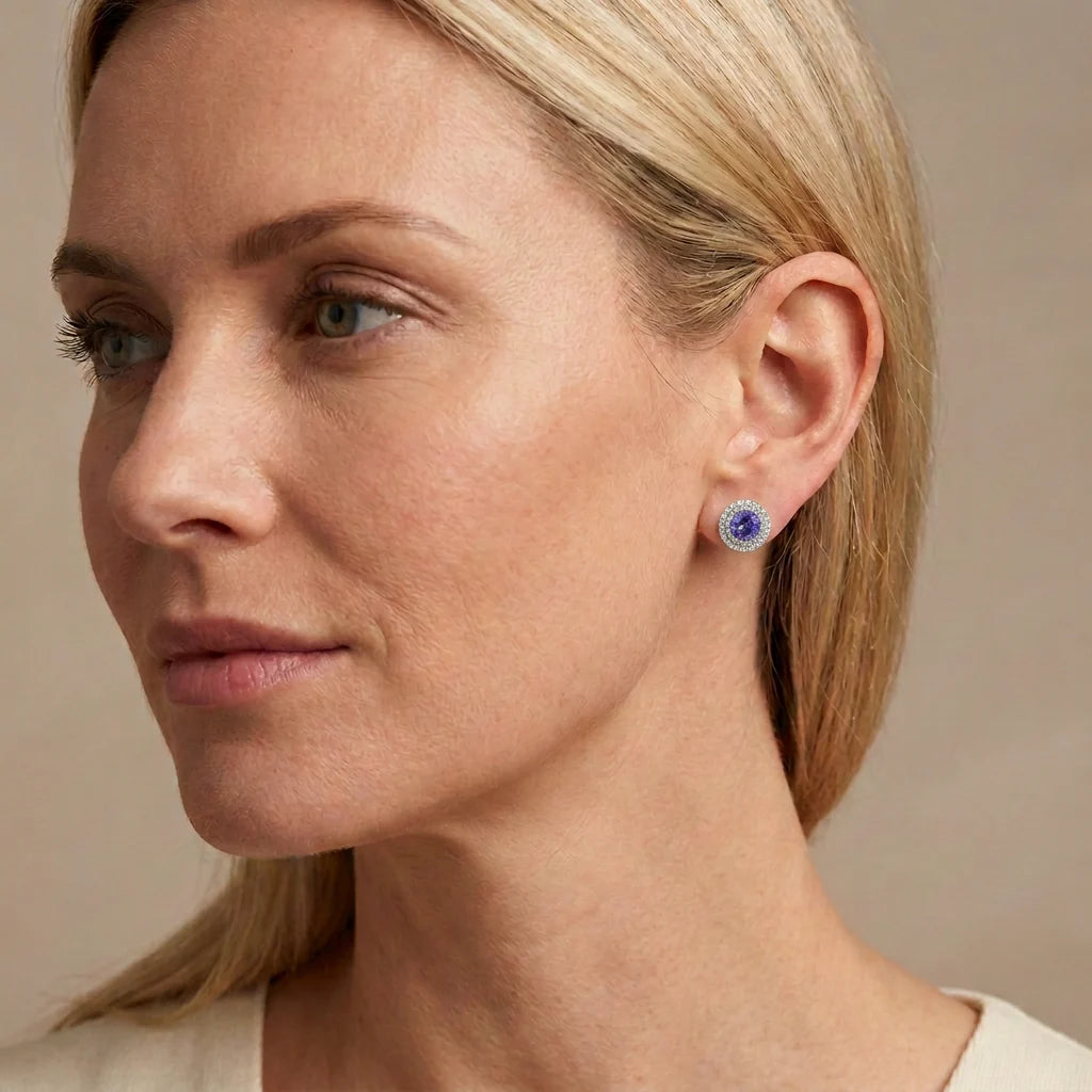 Cachet London Fidelity Silver Tanzanite Earrings