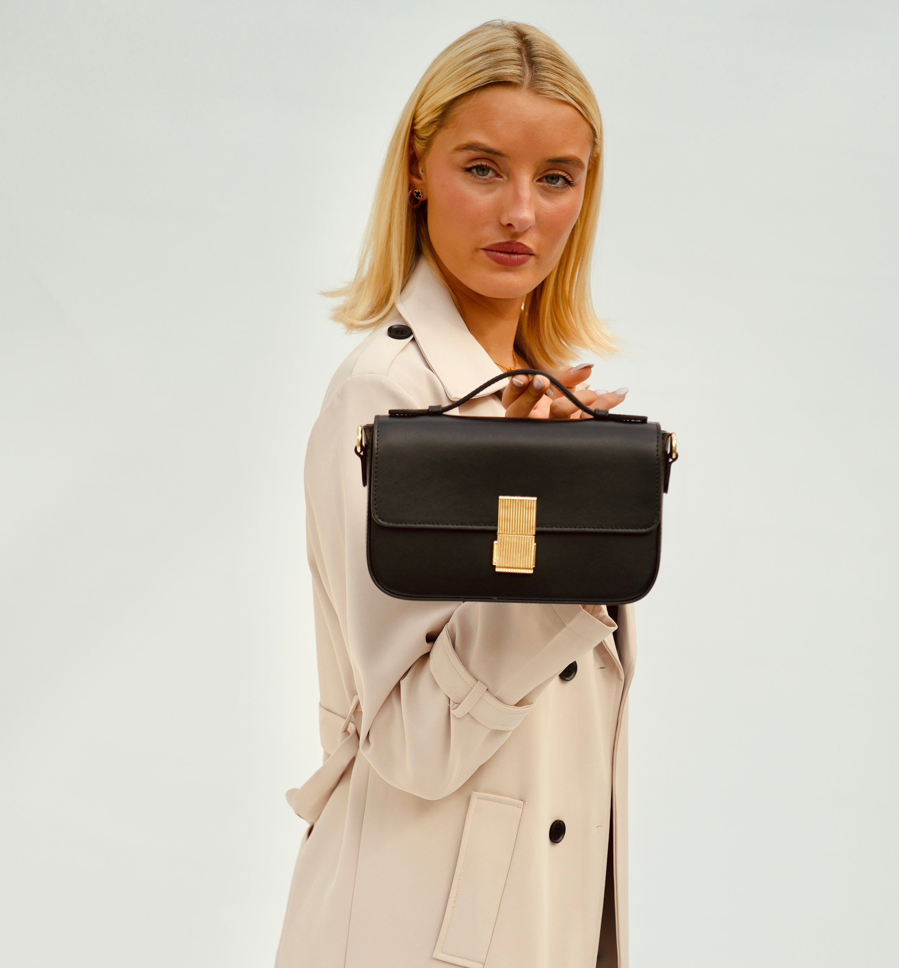 Apatchy London The Flora Black Leather Bag