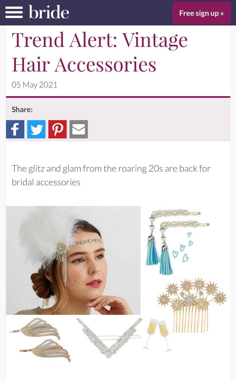 QueenMee Gold Hair Slides Set Art Deco - As Seen in Hello!