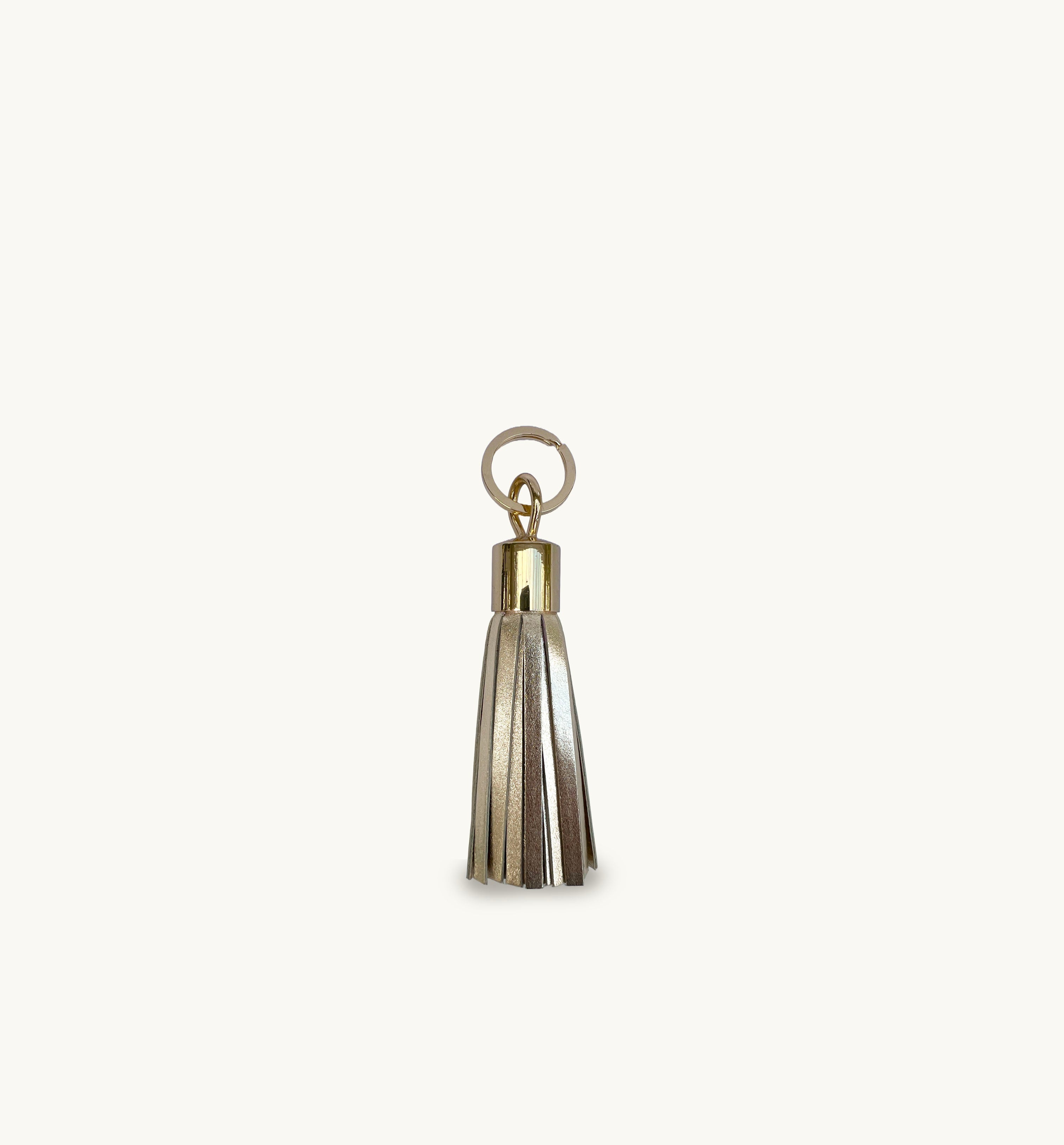 Apatchy London Gold Leather Tassel Keyring