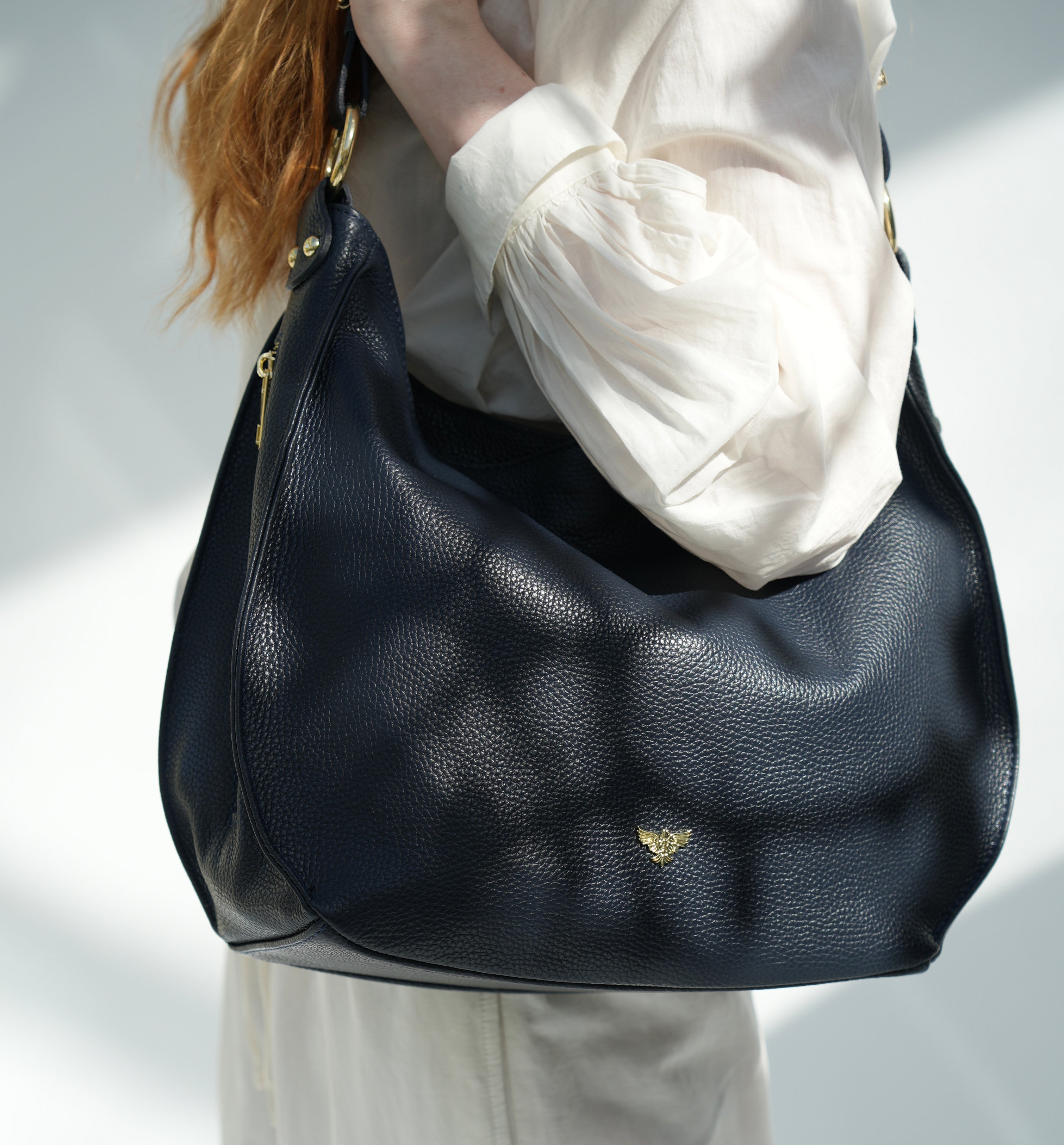 Apatchy London The Harriet Navy Leather Bag