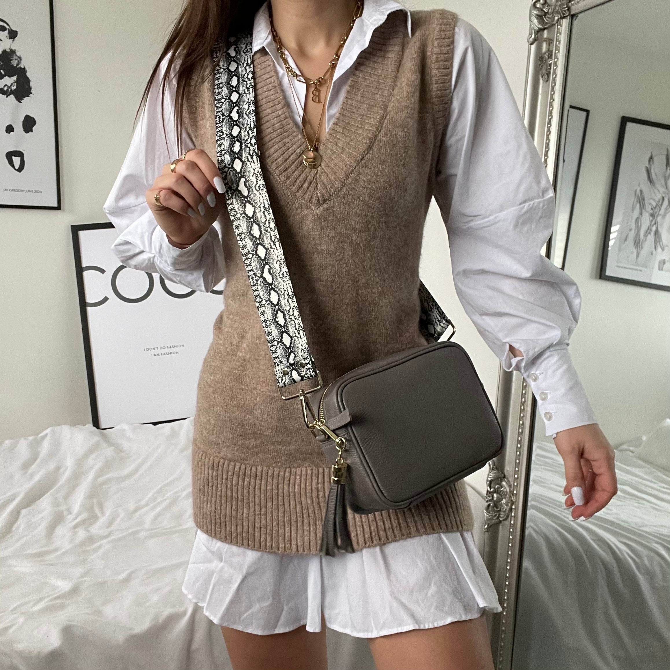 Elie Beaumont Crossbody Tassel Grey