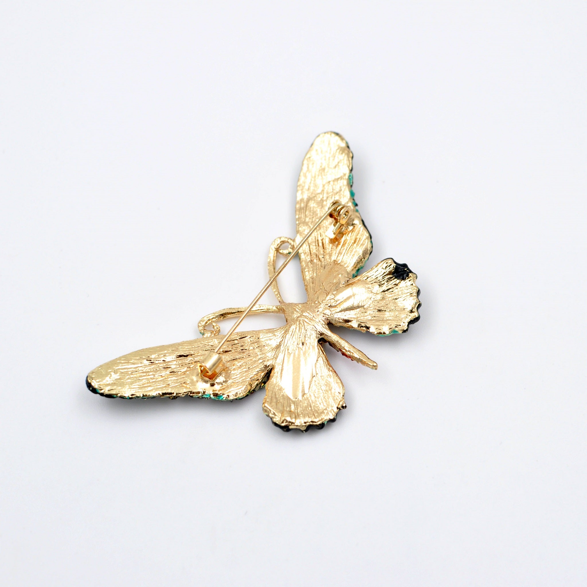 QueenMee Large Butterfly Brooch in Crystal