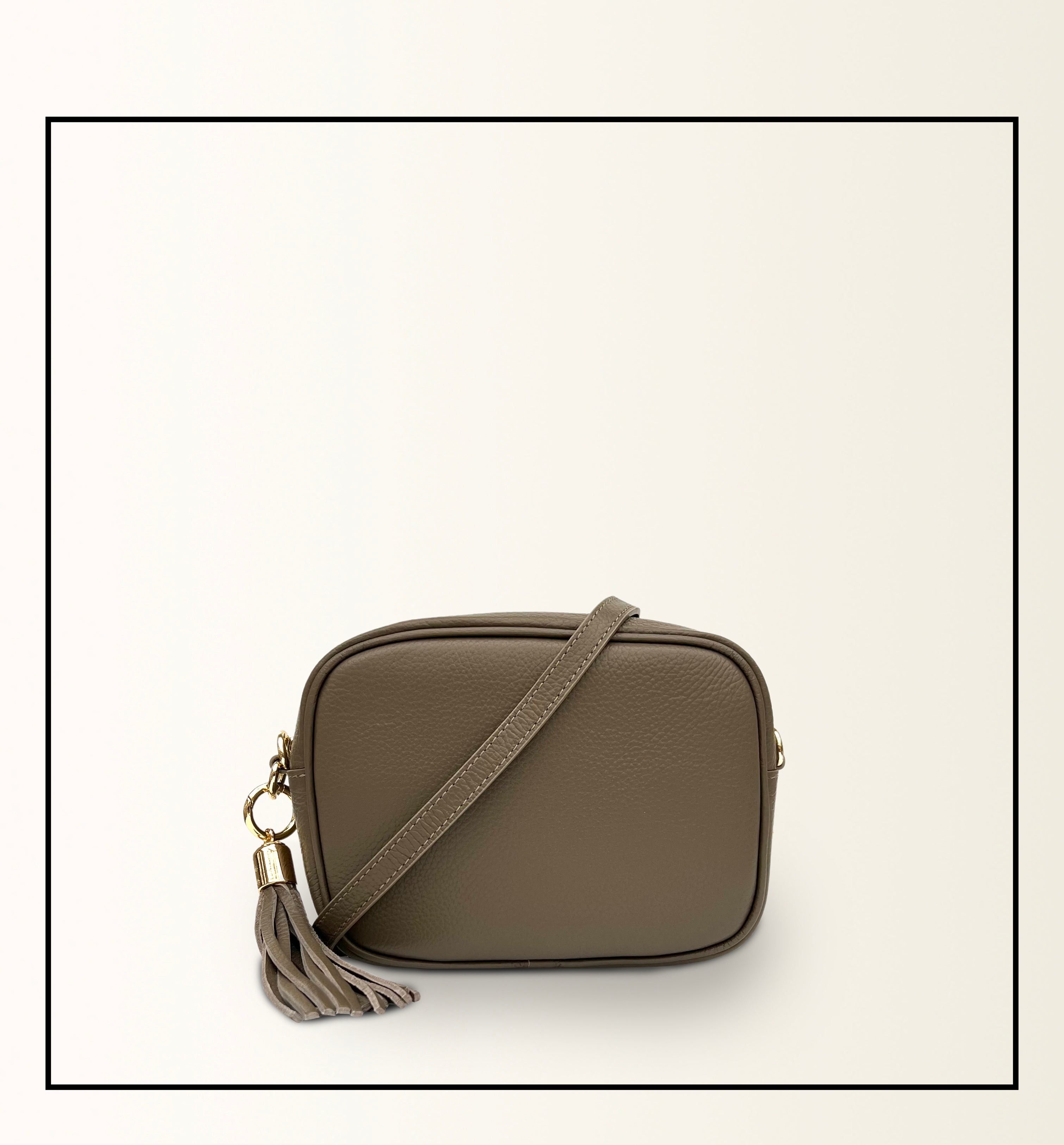 Apatchy London The Tassel Latte Leather Crossbody Bag