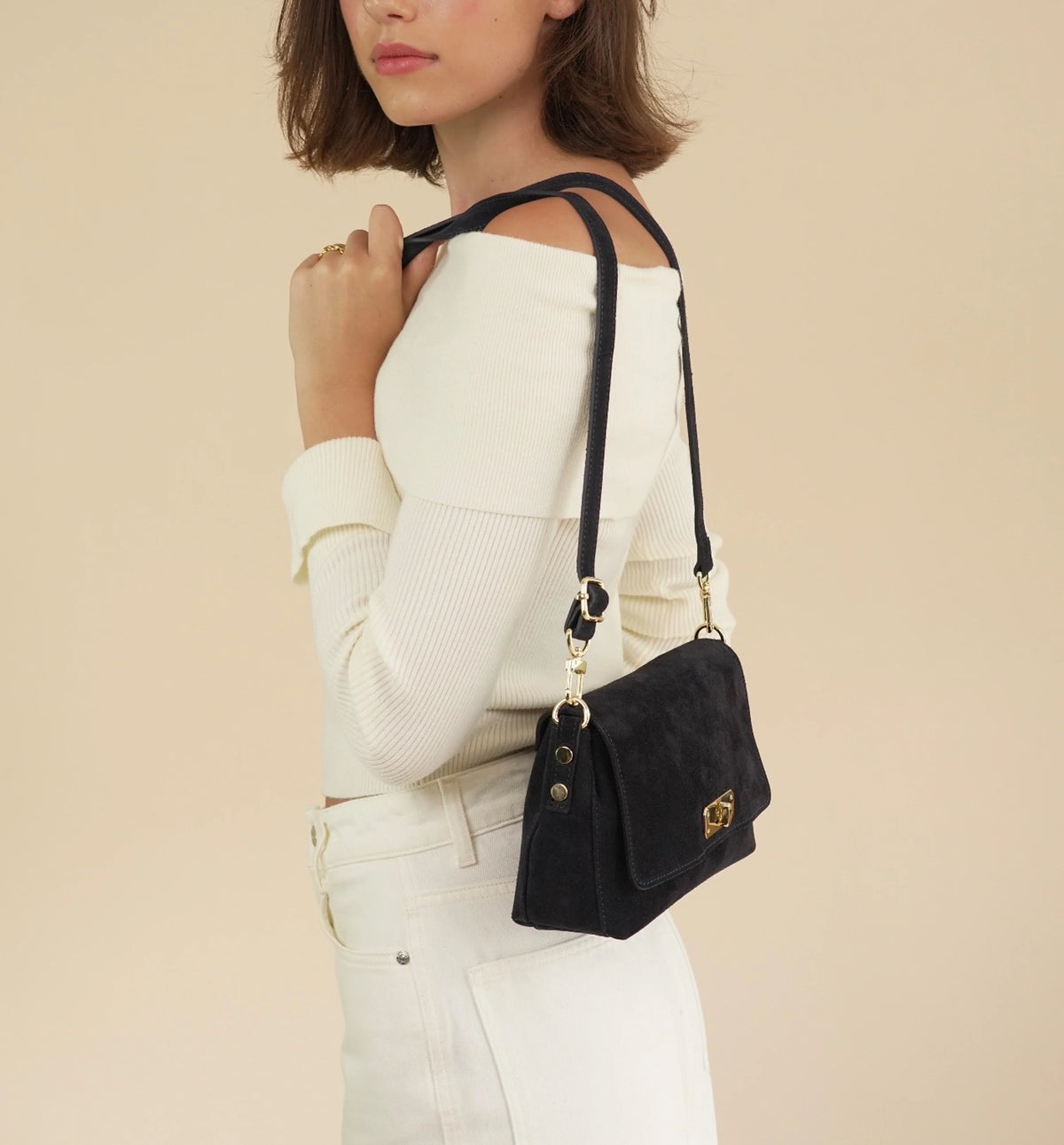 Apatchy London The Maisie Midi Suede Bag