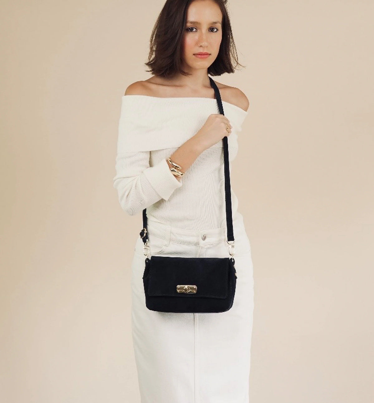 Apatchy London The Maisie Midi Suede Bag