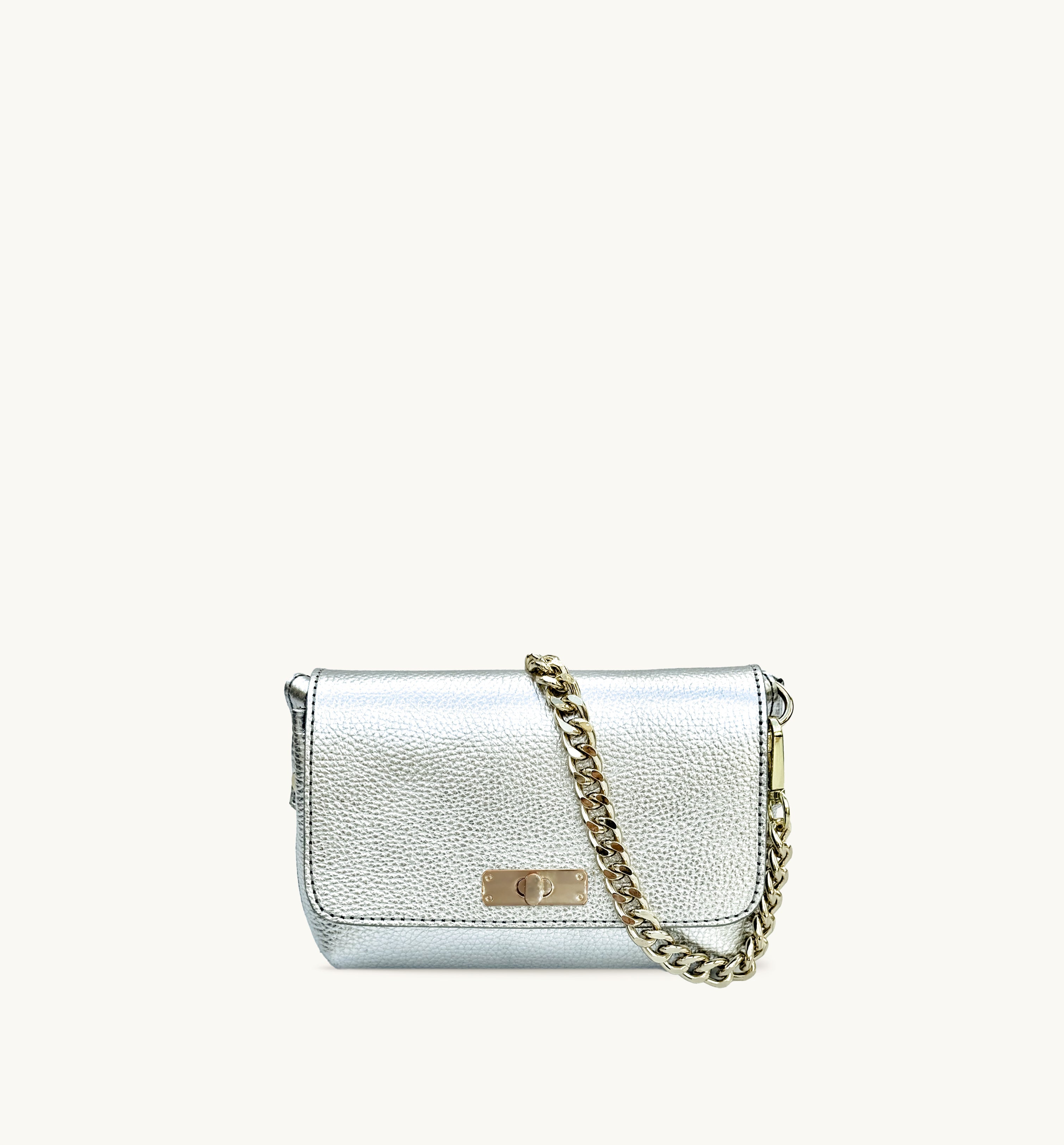 Apatchy London The Maisie Silver Leather Bag