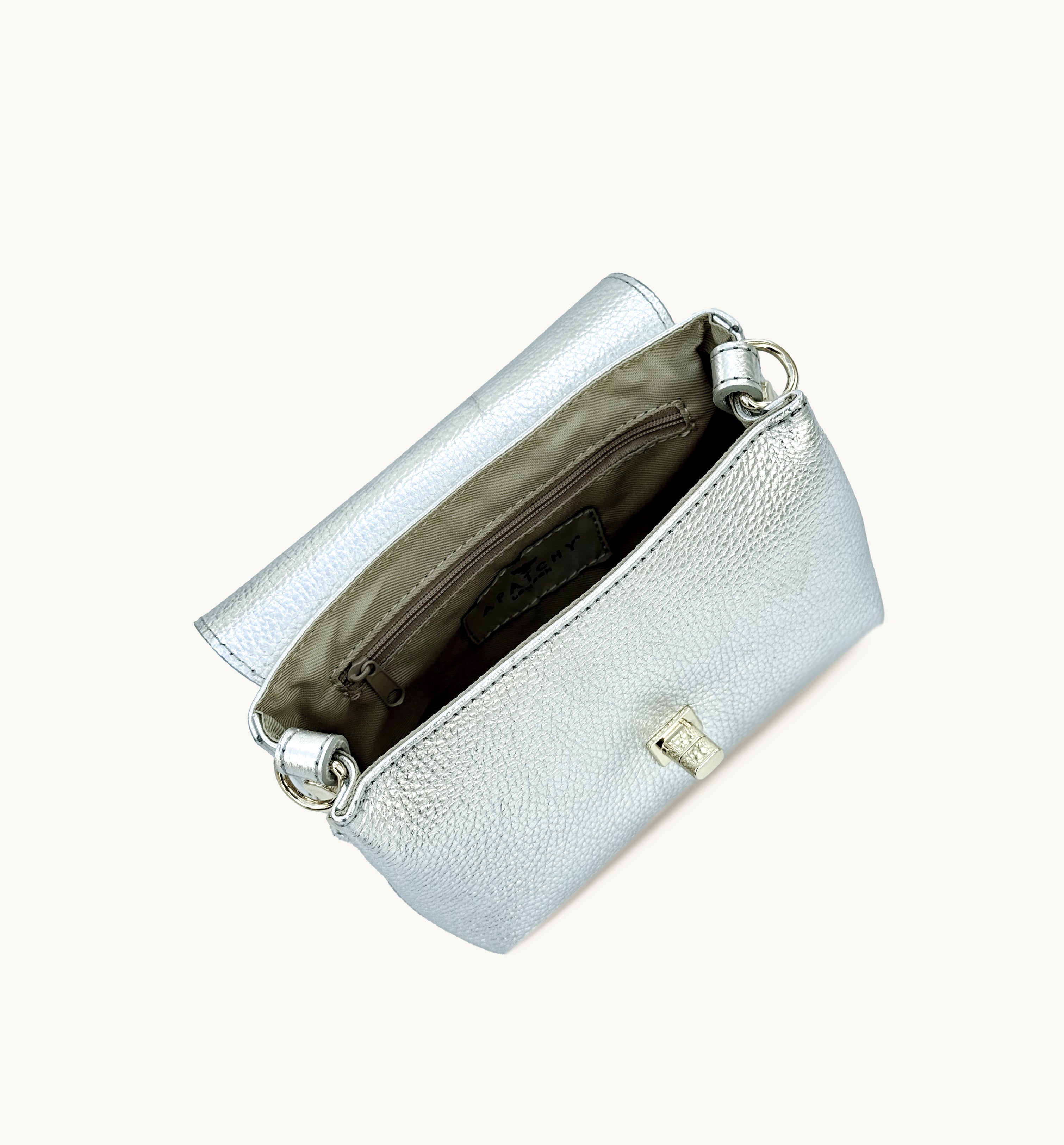 Apatchy London The Maisie Silver Leather Bag