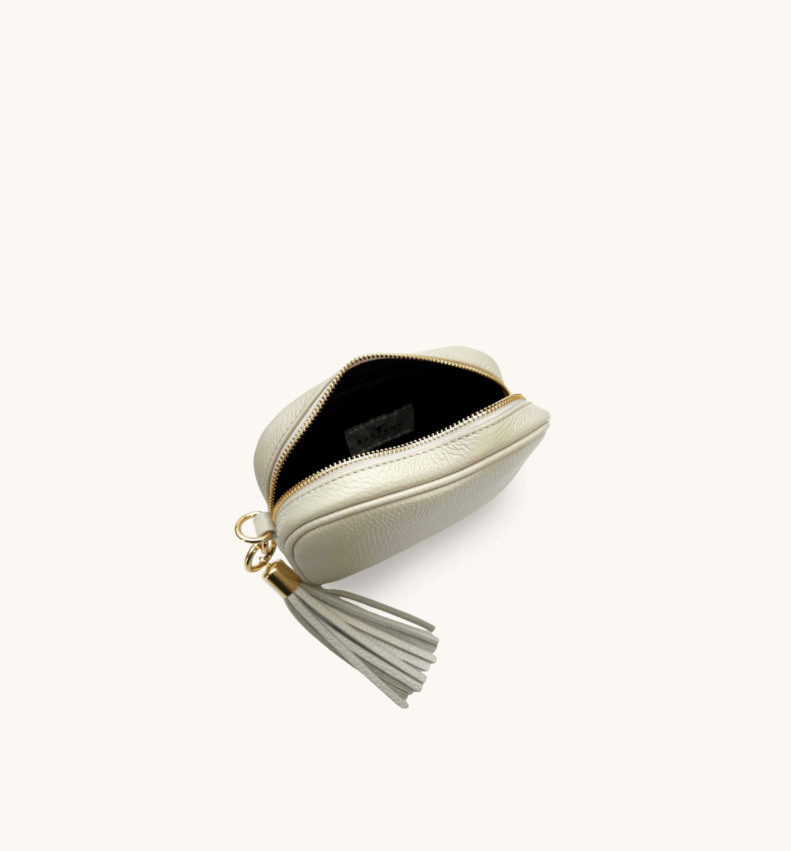 Apatchy London The Mini Tassel Stone Leather Phone Bag