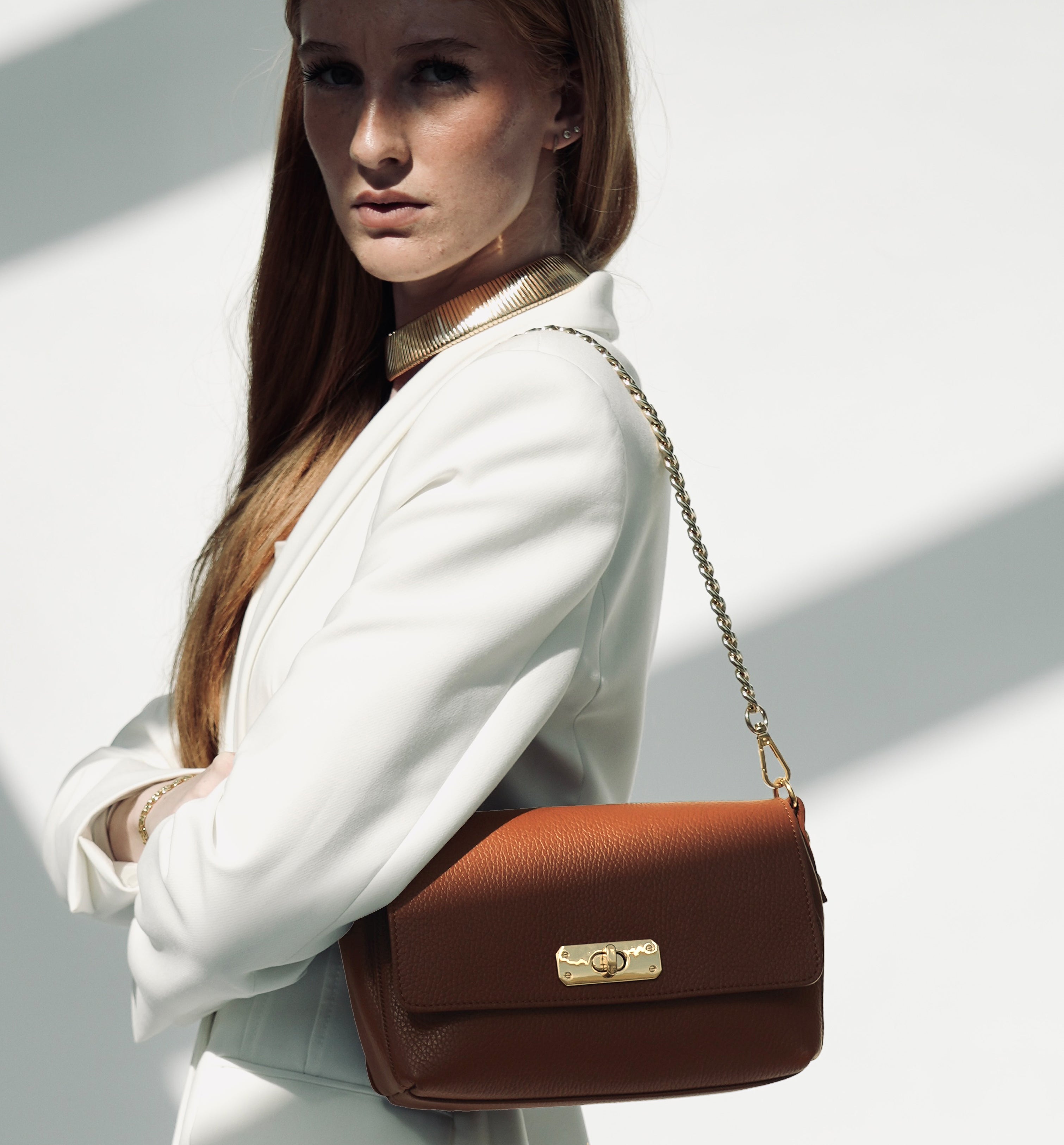 Apatchy London The Maisie Midi Tan Leather Bag