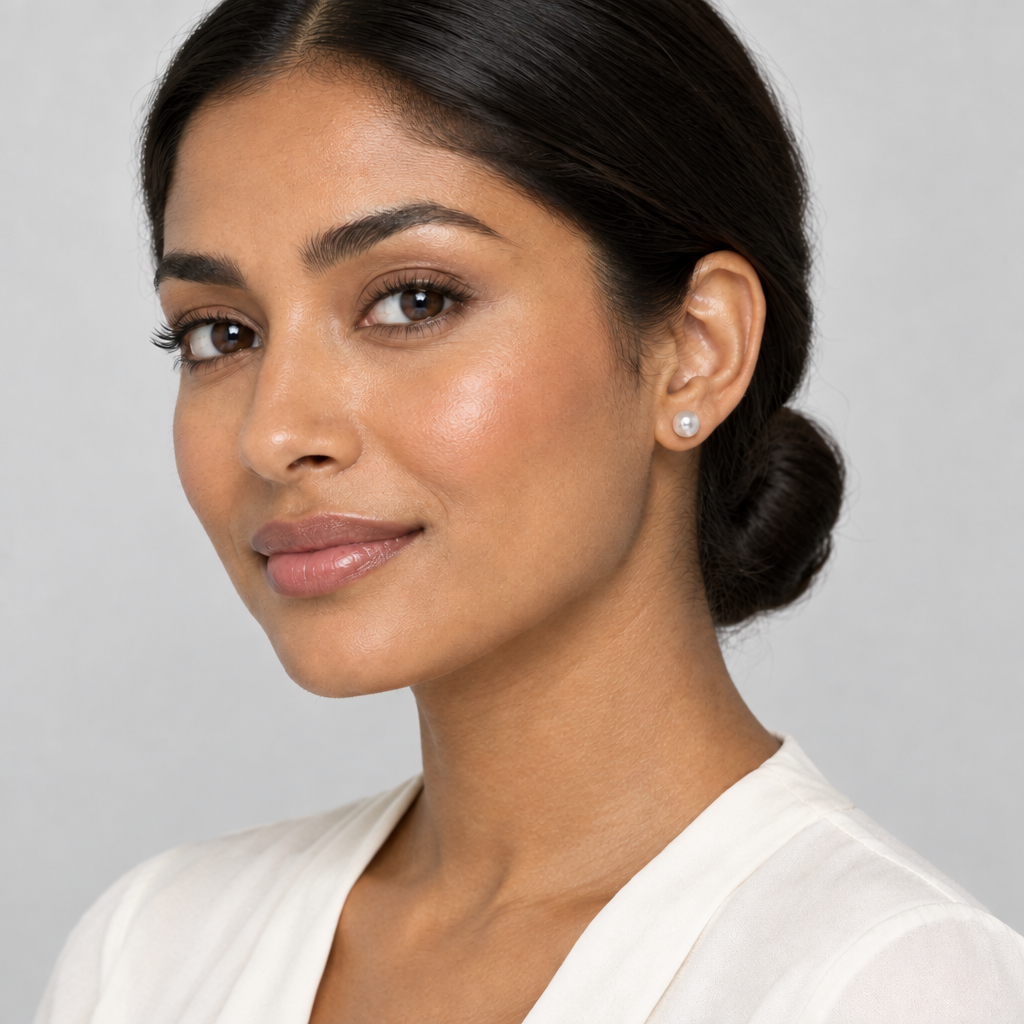 Mac 8 White Pearl Earrings
