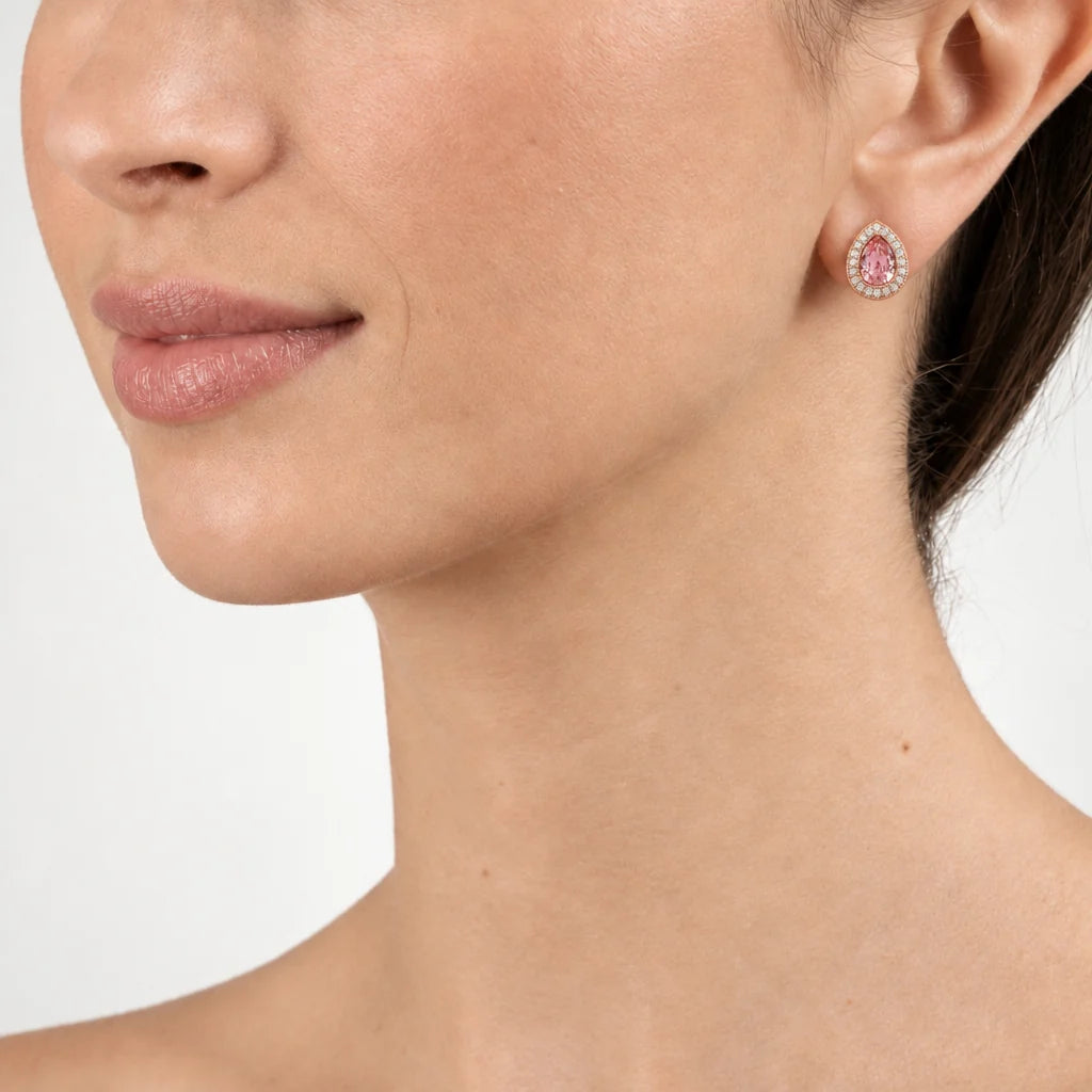 Cachet London Talma Rose Pink Gold Earrings