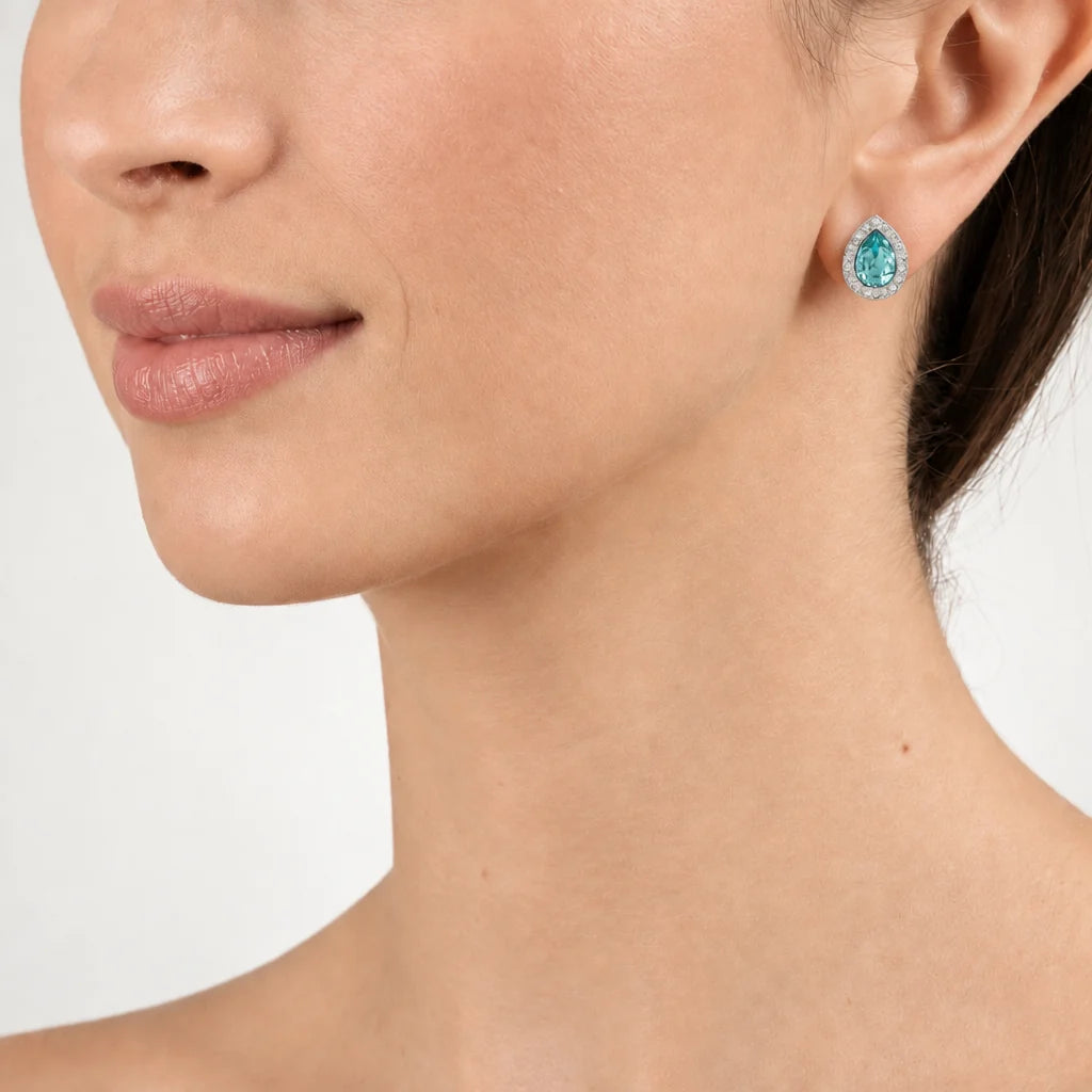 Cachet London Talma Silver Turquoise Earrings