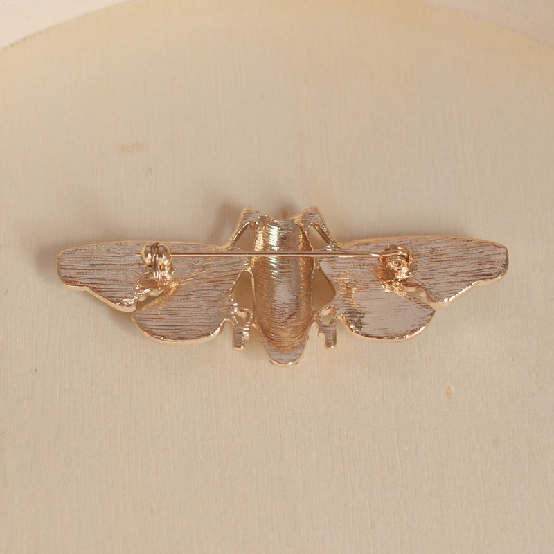 QueenMee Moth Brooch in Blue Enamel