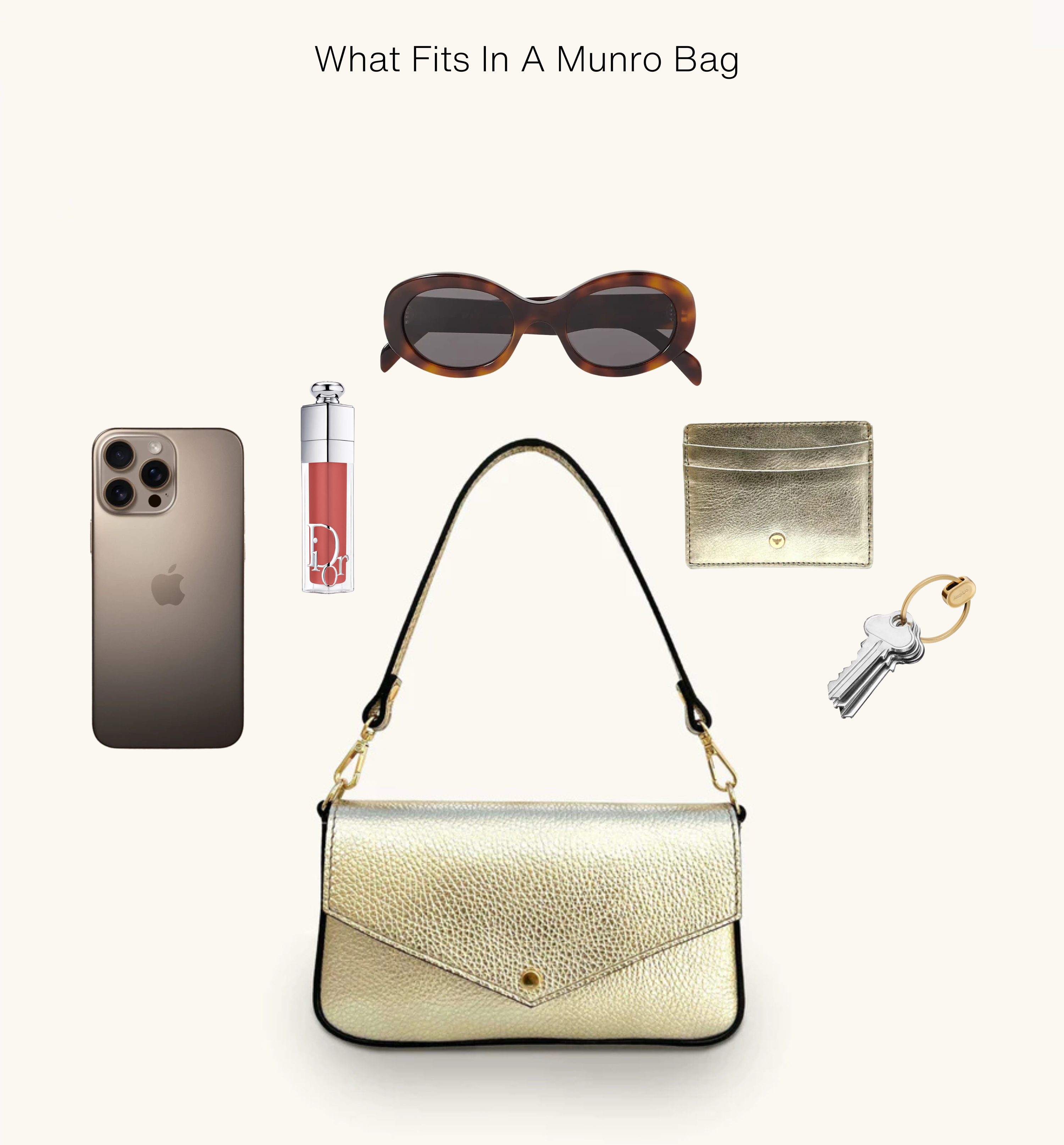 Apatchy London The Munro Gold Leather Shoulder Bag