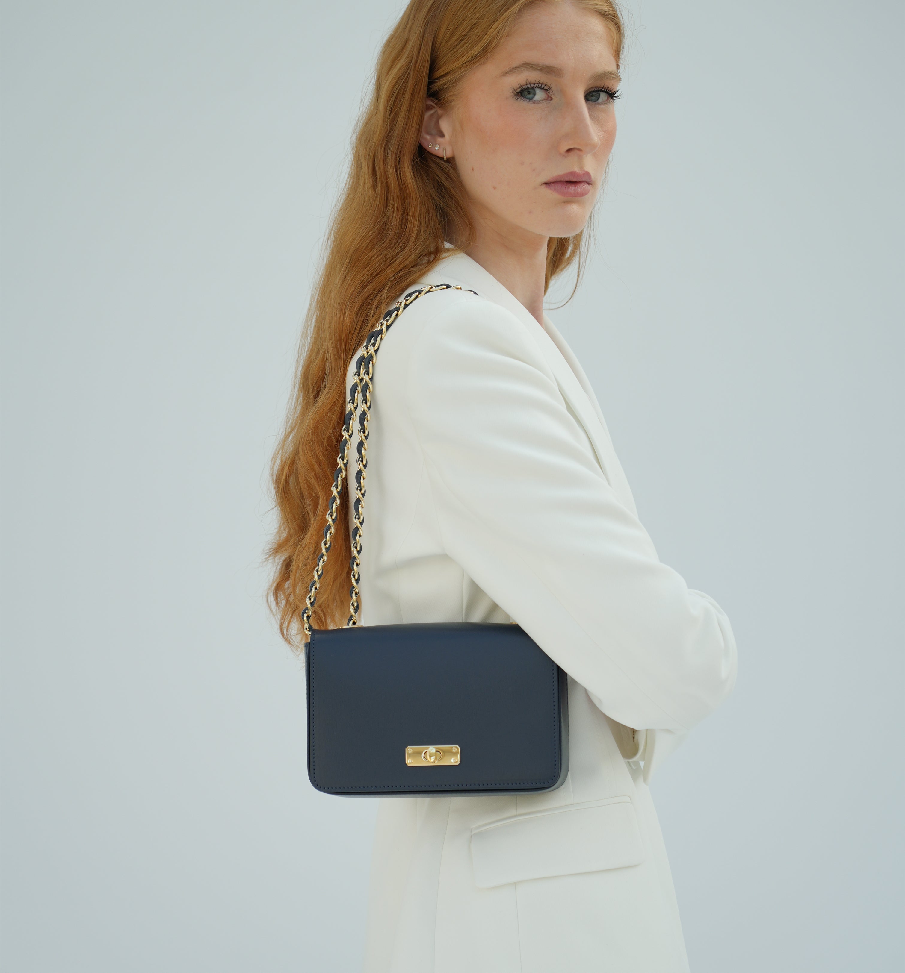 Apatchy London The Grace Navy Leather Bag
