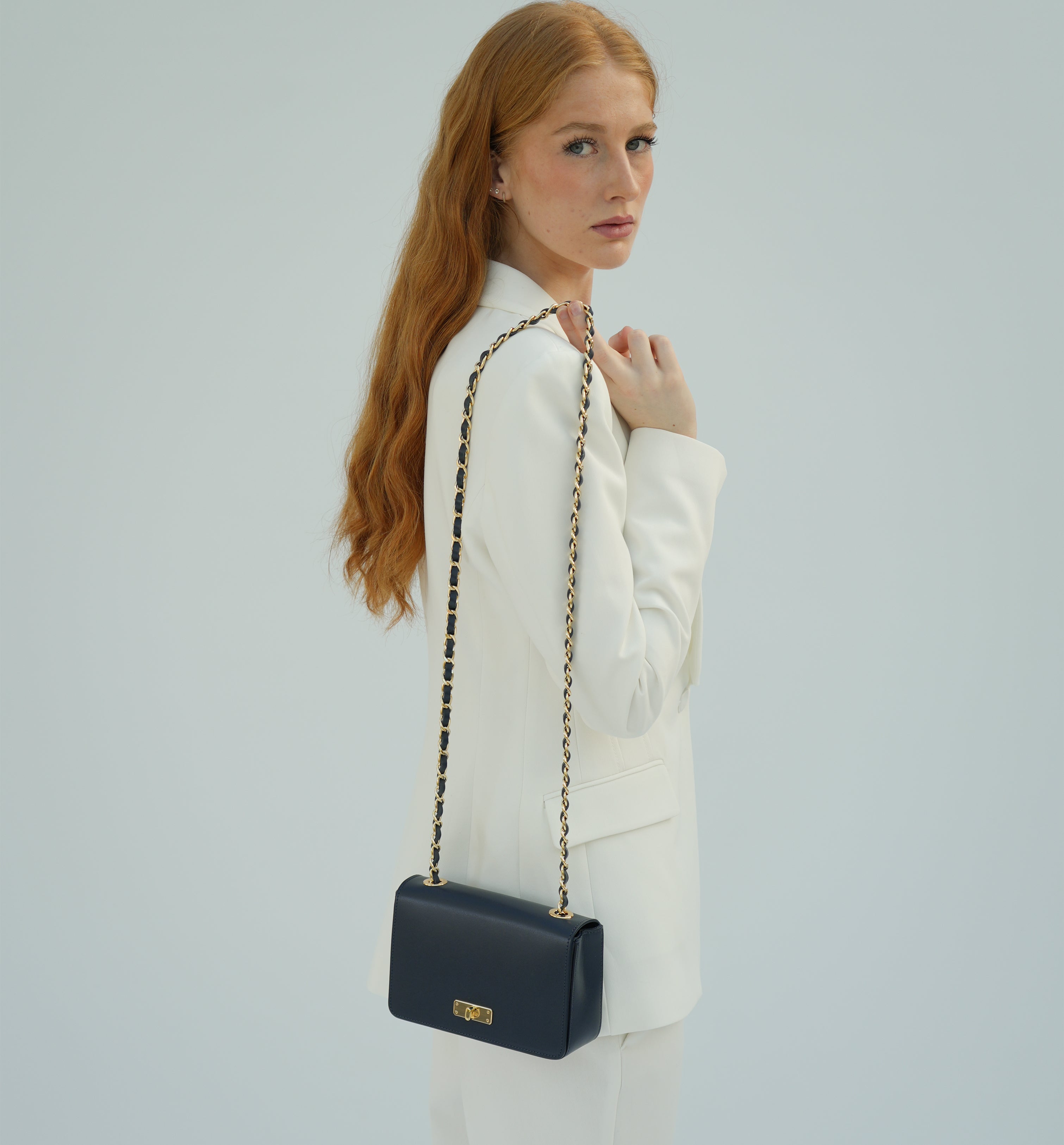 Apatchy London The Grace Navy Leather Bag