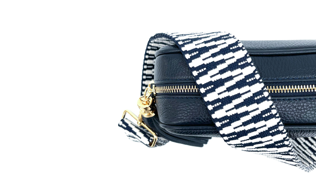 Apatchy London Navy and White ZigZag Strap