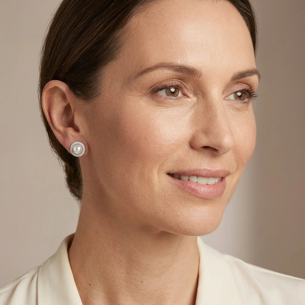 Cachet London Peigi Pearl Silver Earrings