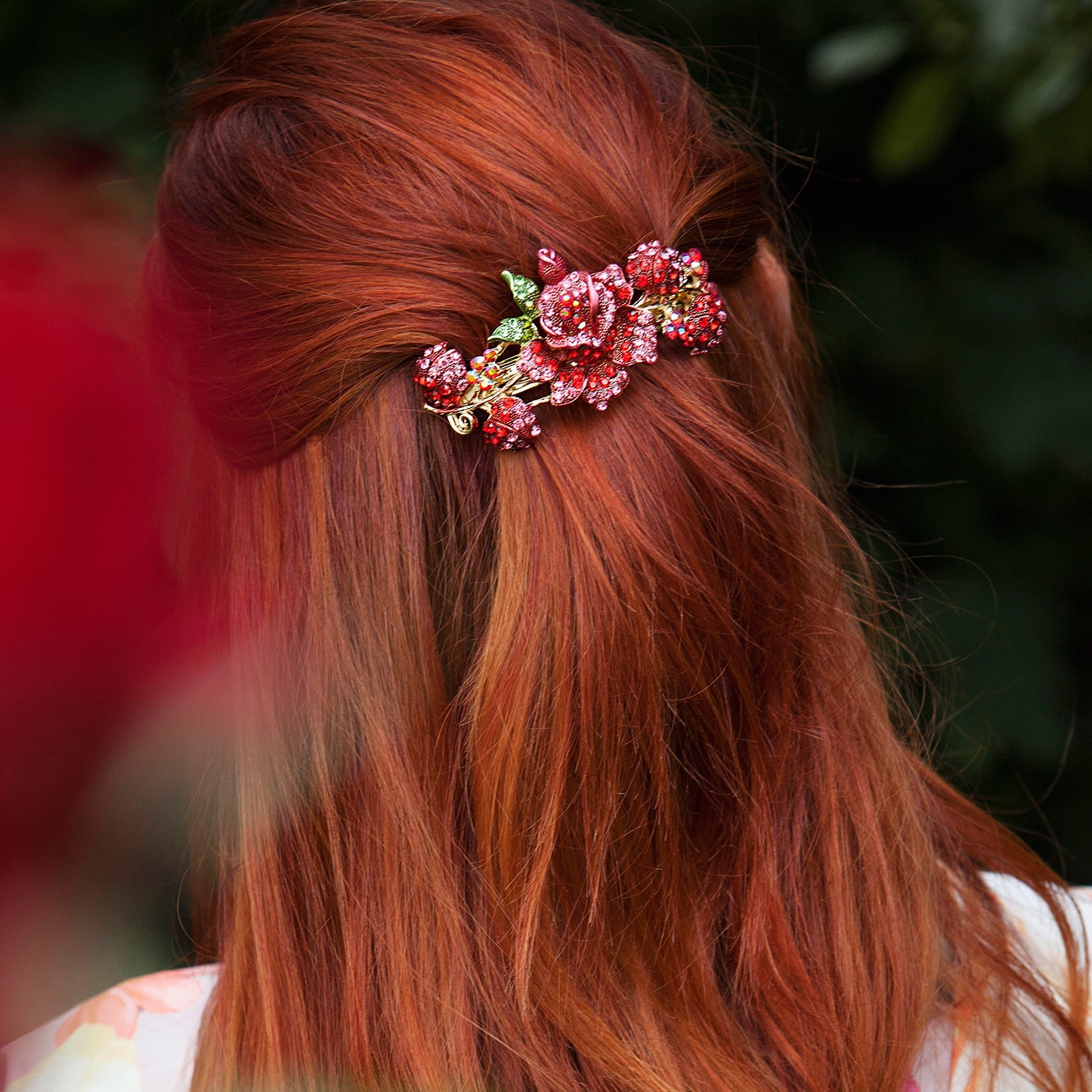 QueenMee Red Flower Hair Clip