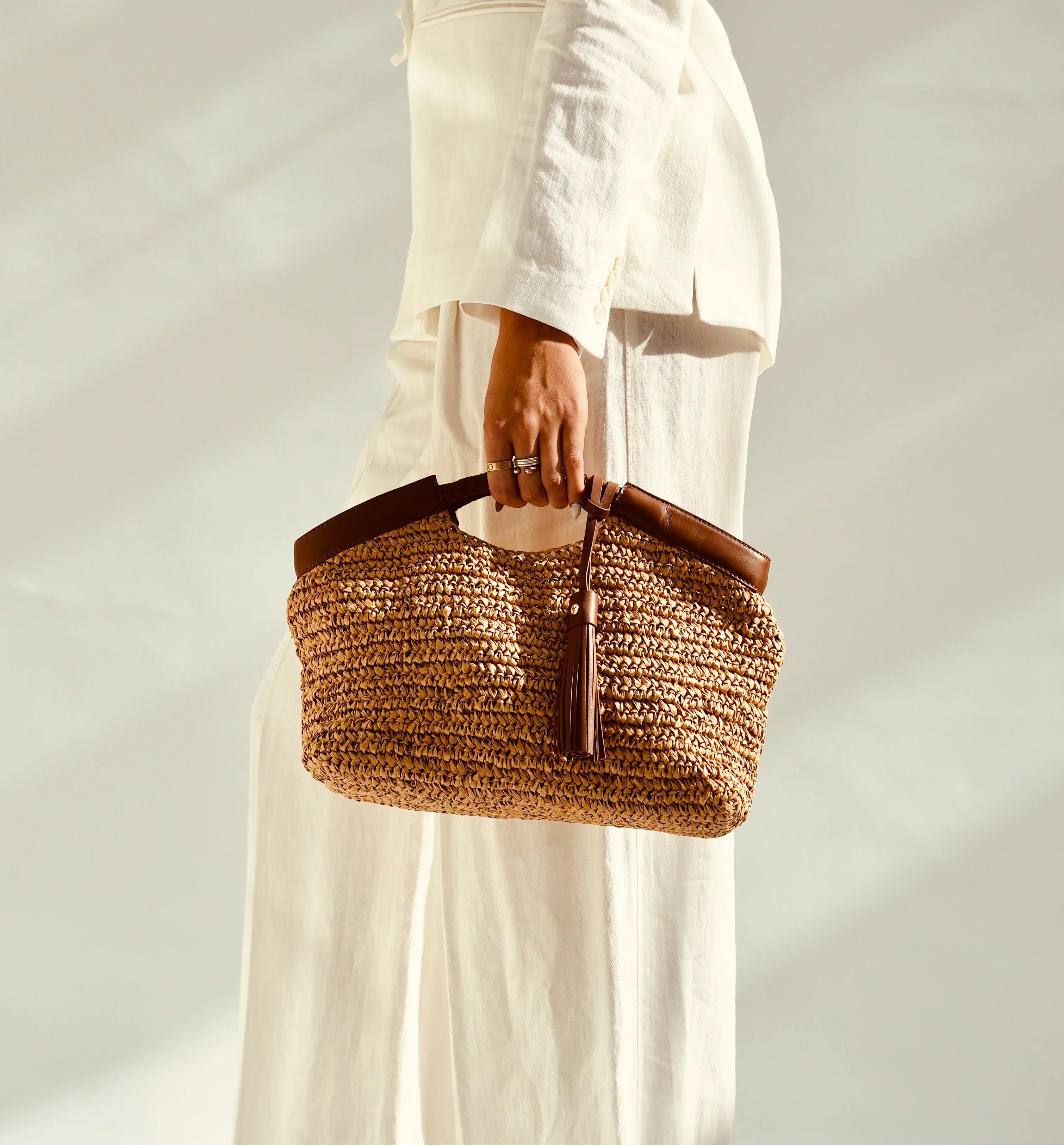 Apatchy London The Raffy Grab Bag with Leather Trim