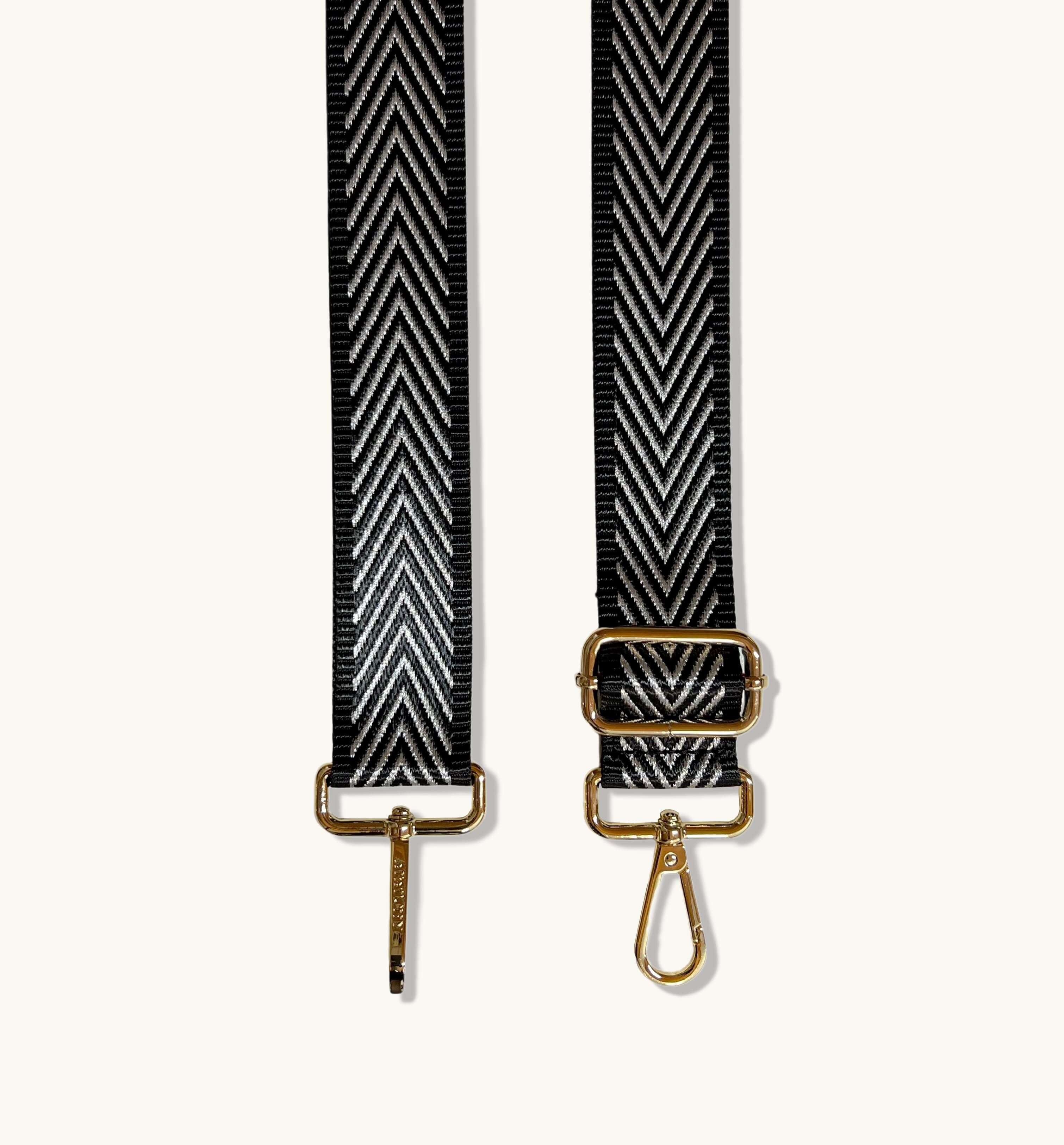 Apatchy London Black And Silver Chevron Strap