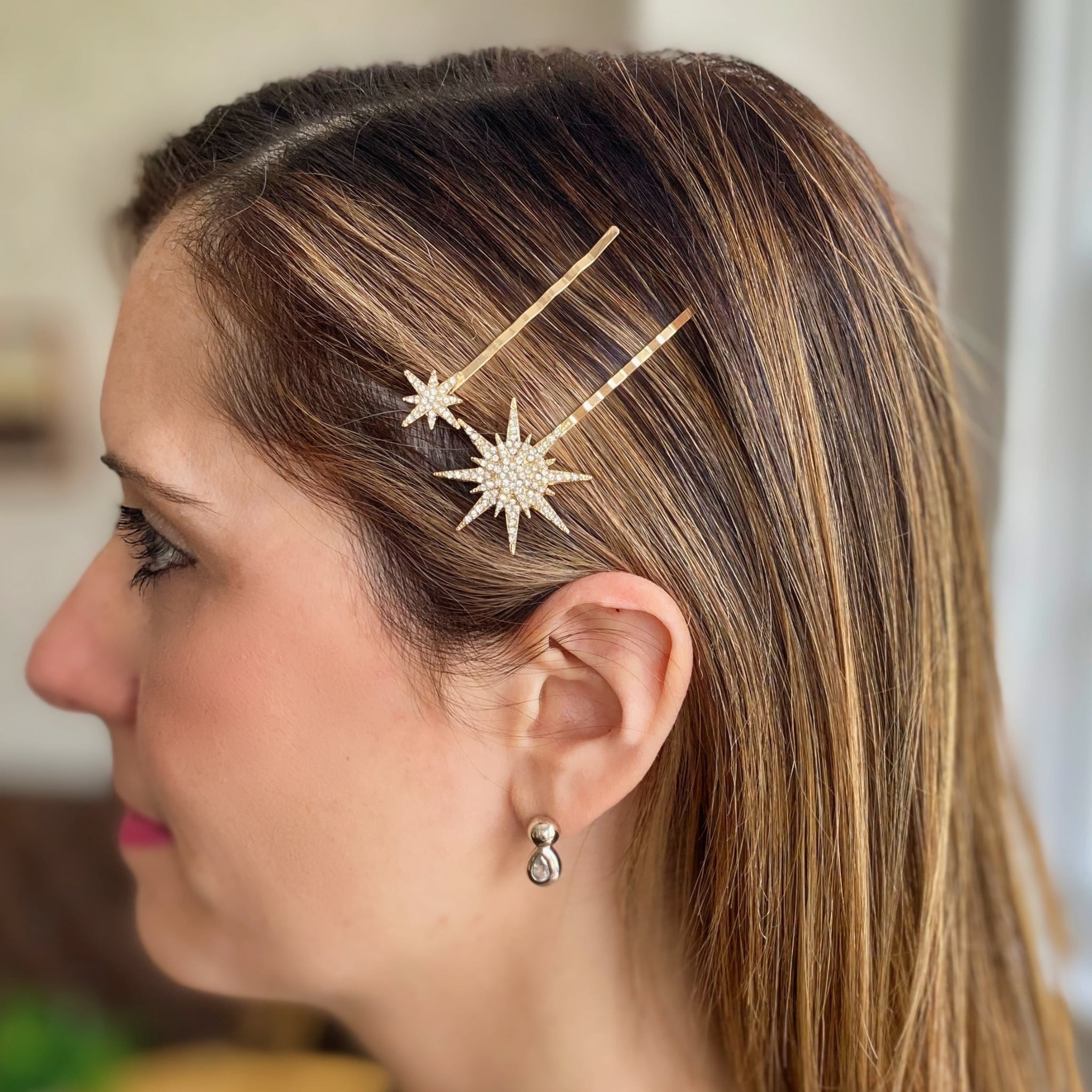 QueenMee Star Hair Clips Hair Slides Set of 2 - As Seen in Hello!