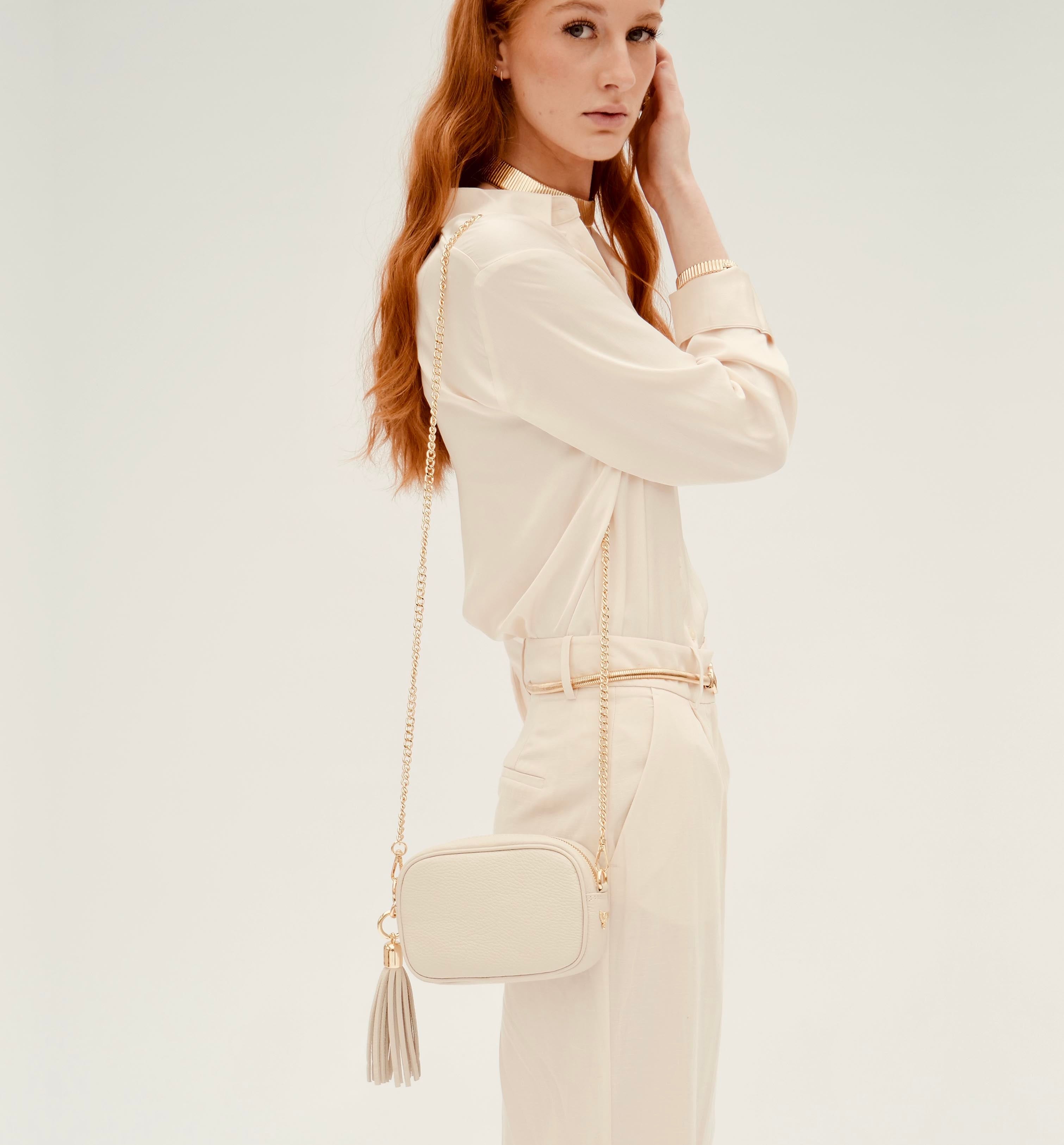 Apatchy London The Mini Tassel Stone Leather Phone Bag
