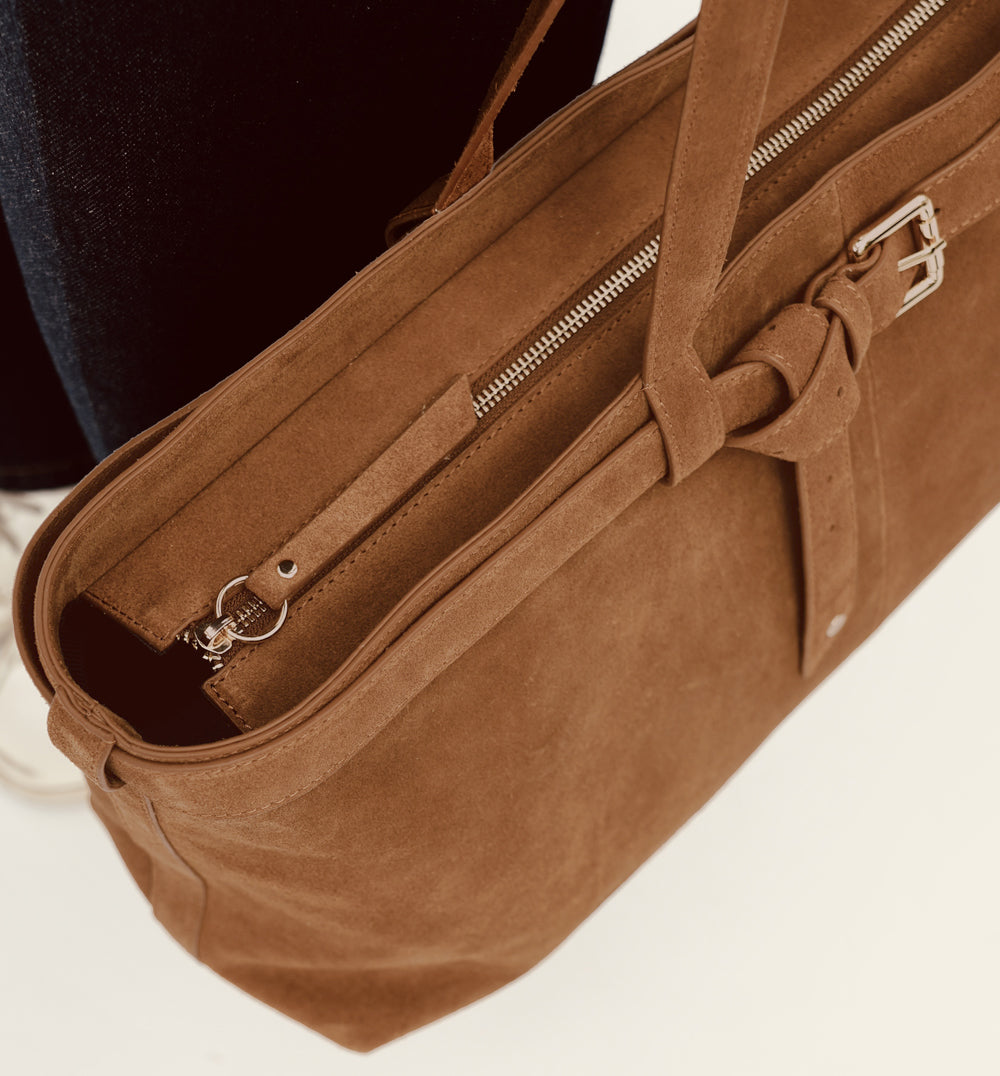 Apatchy London The Esme Tan Suede Bag