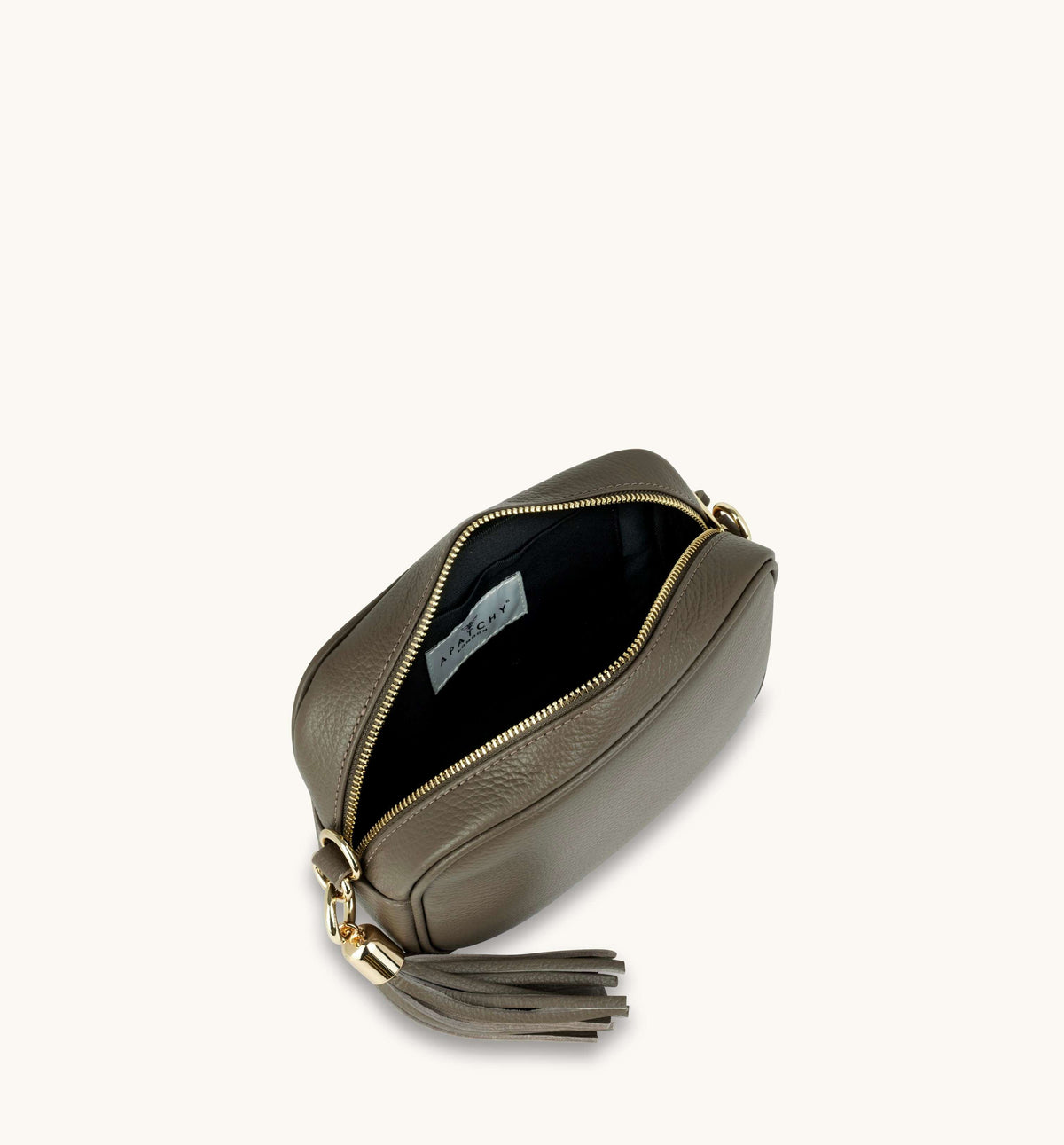 Apatchy London The Tassel Latte Leather Crossbody Bag