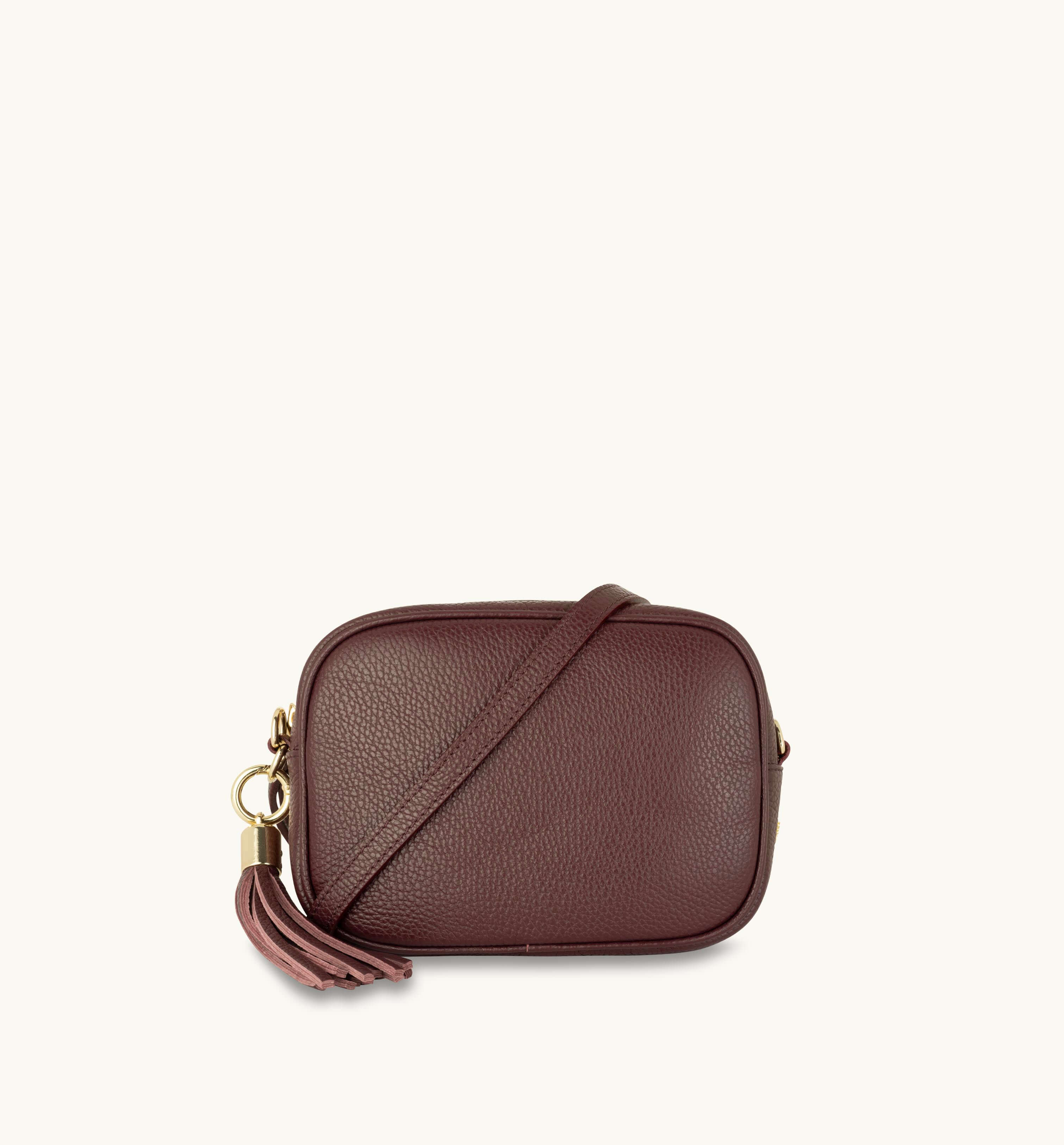 Apatchy London The Tassel Leather Crossbody Bag With Port & Olive Diamond Strap