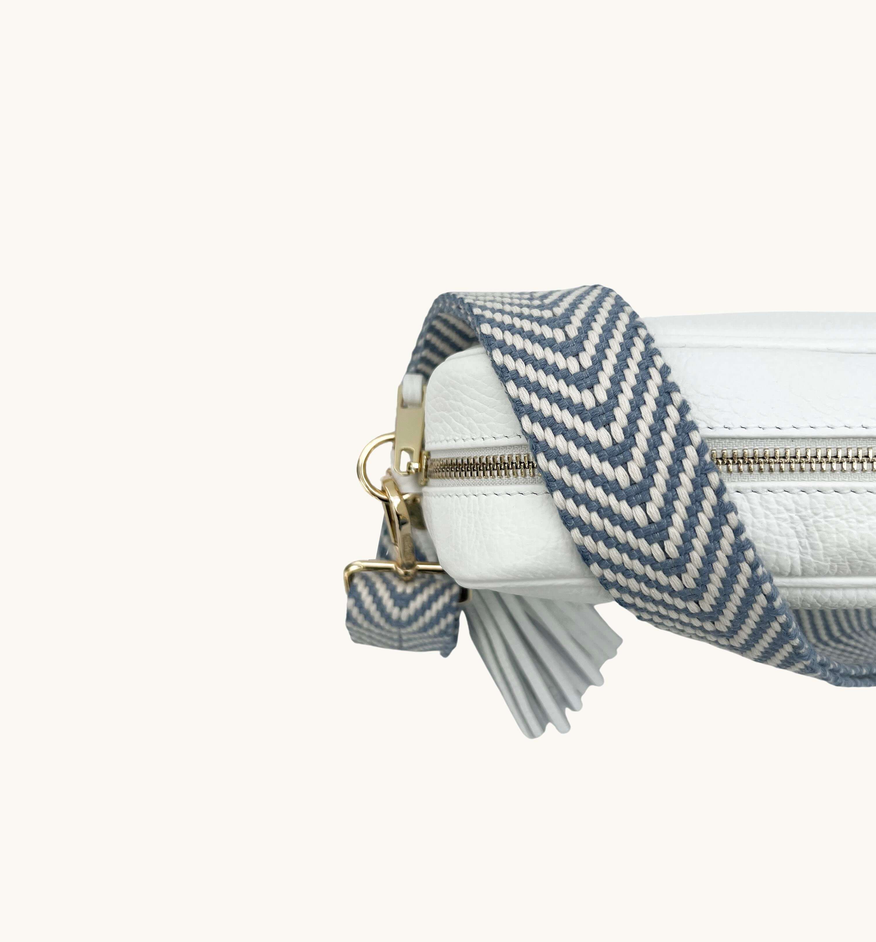 Apatchy London Denim Blue Chevron Strap