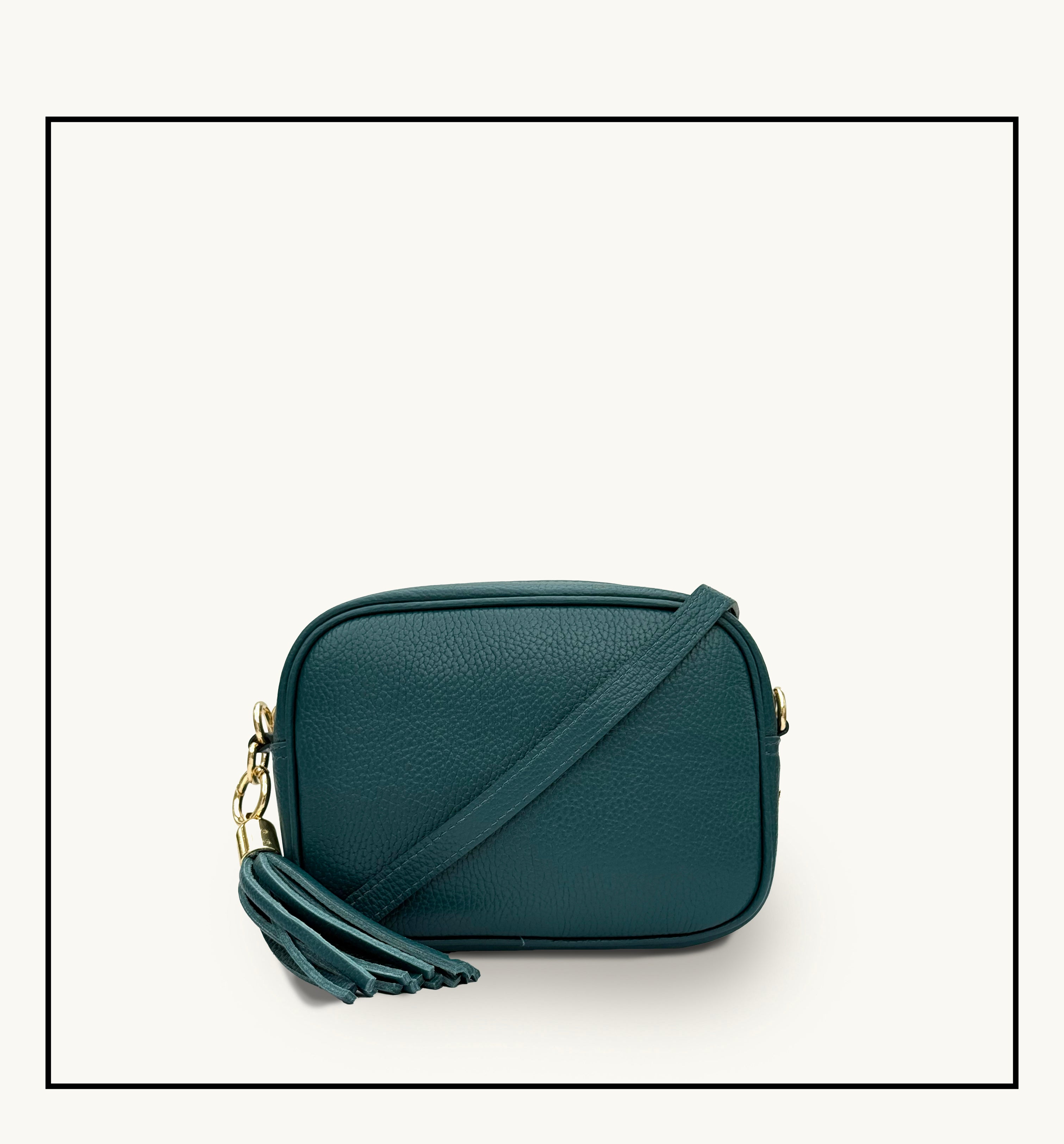 Apatchy London The Tassel Teal Leather Crossbody Bag