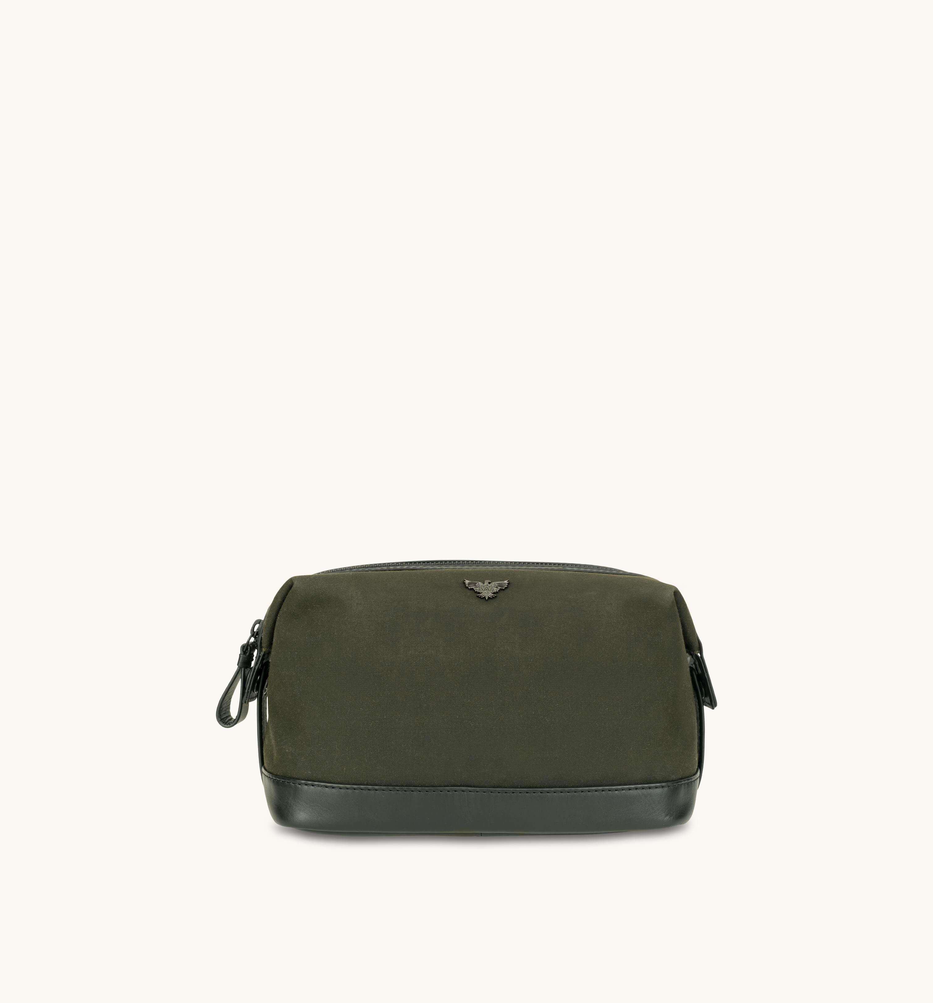 Apatchy London The Cavendish Waxed Canvas & Leather Wash Bag