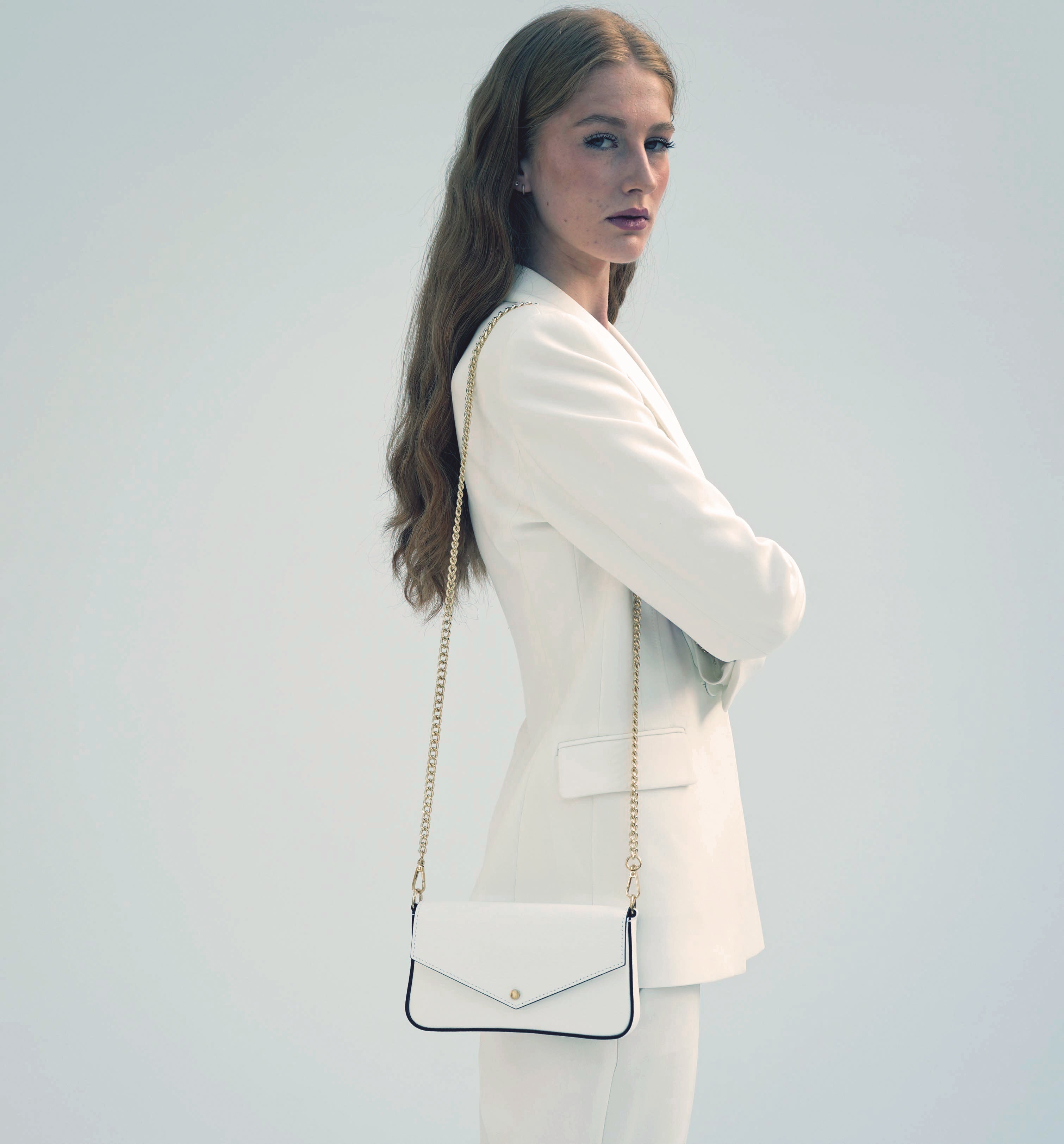 Apatchy London The Munro White Leather Shoulder Bag