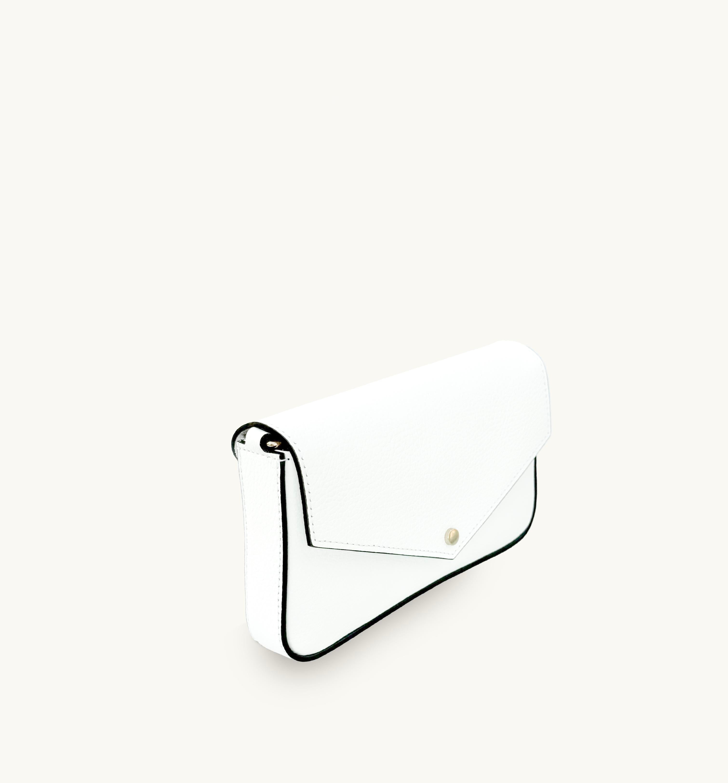 Apatchy London The Munro White Leather Shoulder Bag