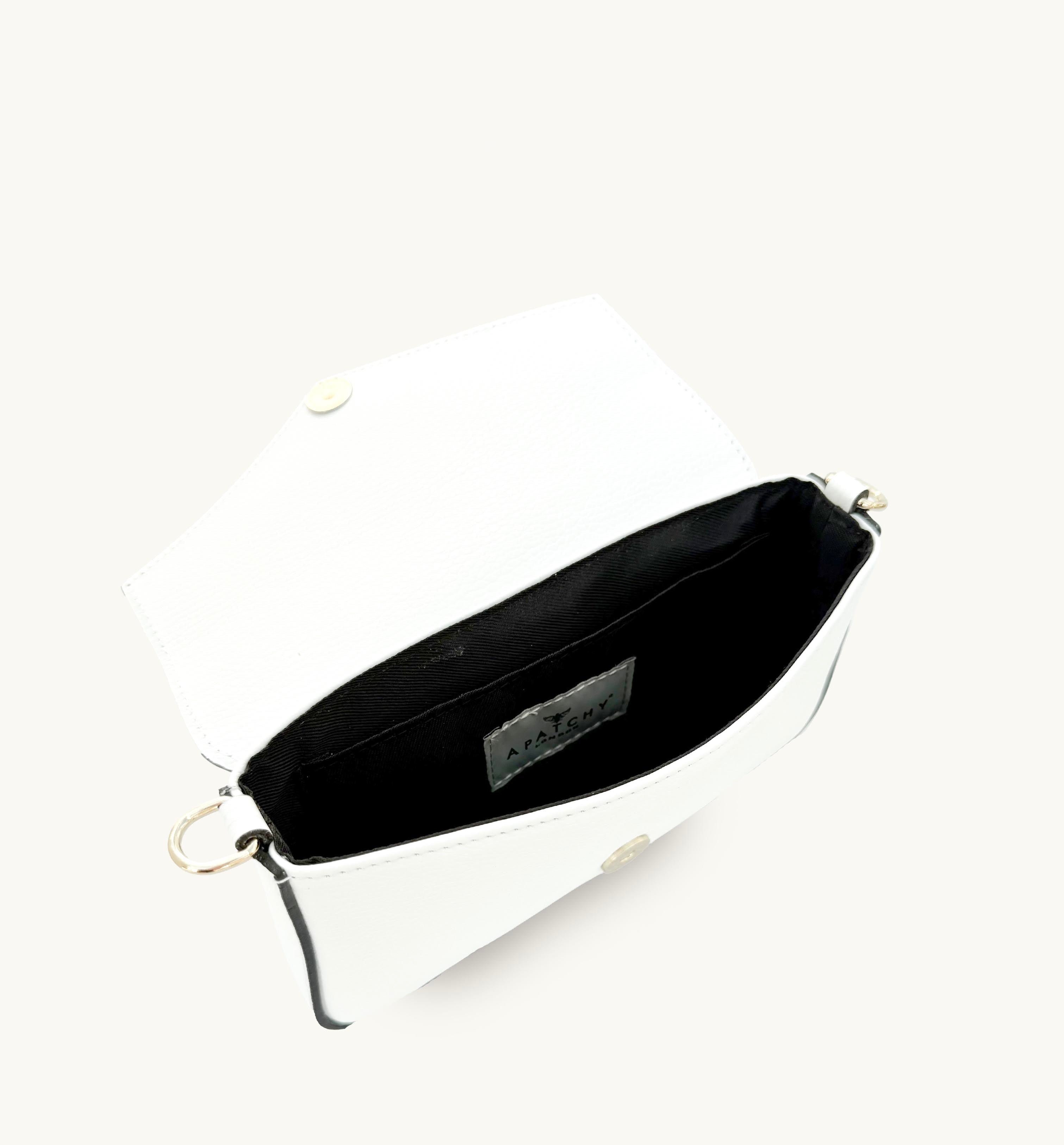 Apatchy London The Munro White Leather Shoulder Bag
