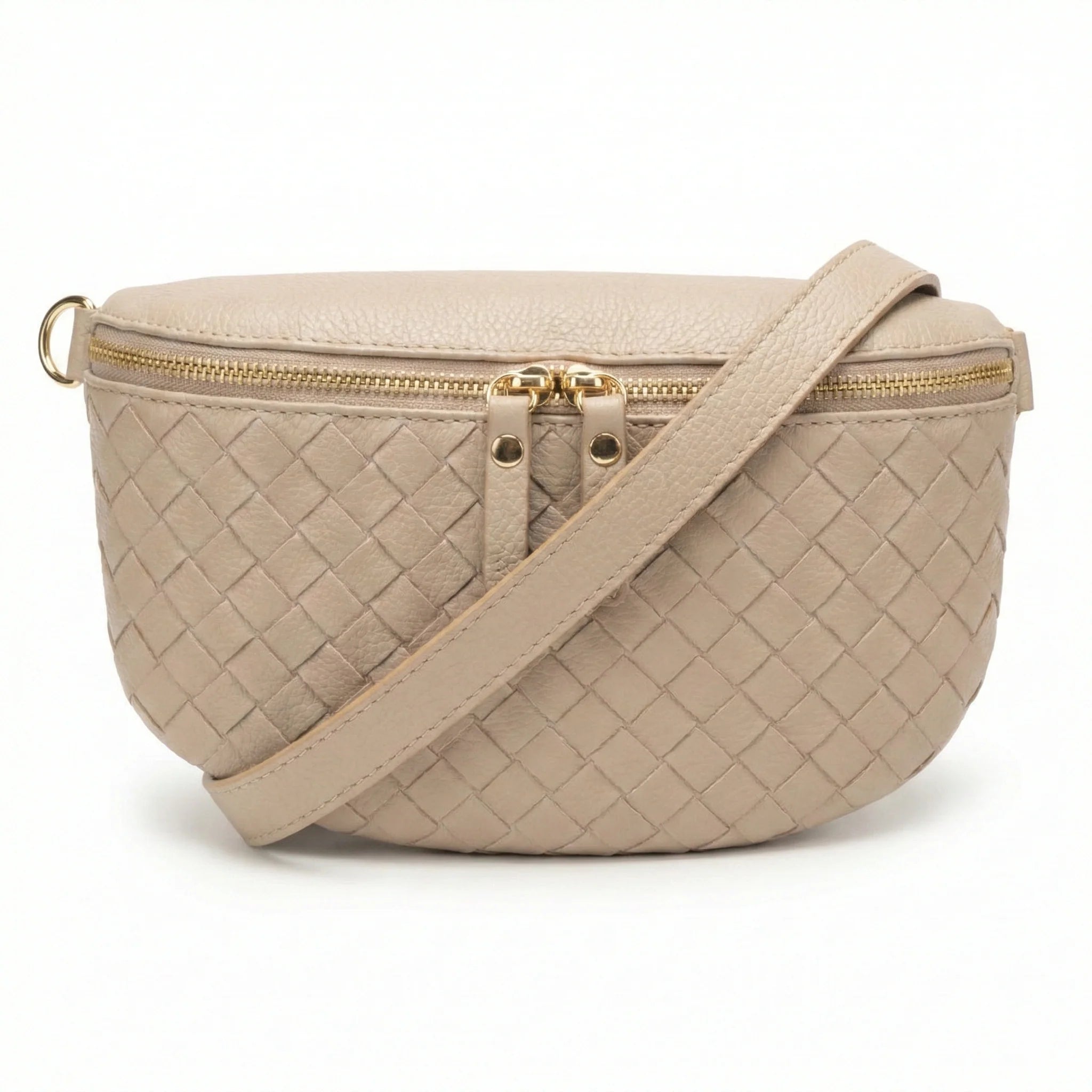 Elie Beaumont Woven Sling Bag Biscuit - Midi size