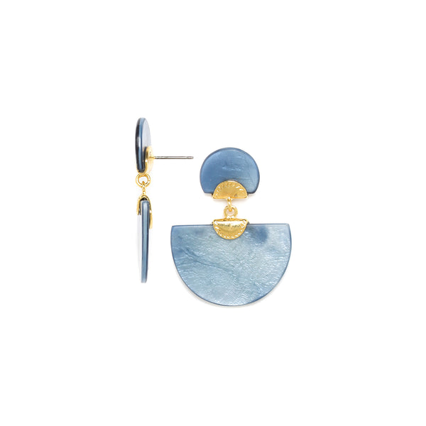 Franck Herval Gwen *Dyed Capiz Blue Post Earrings