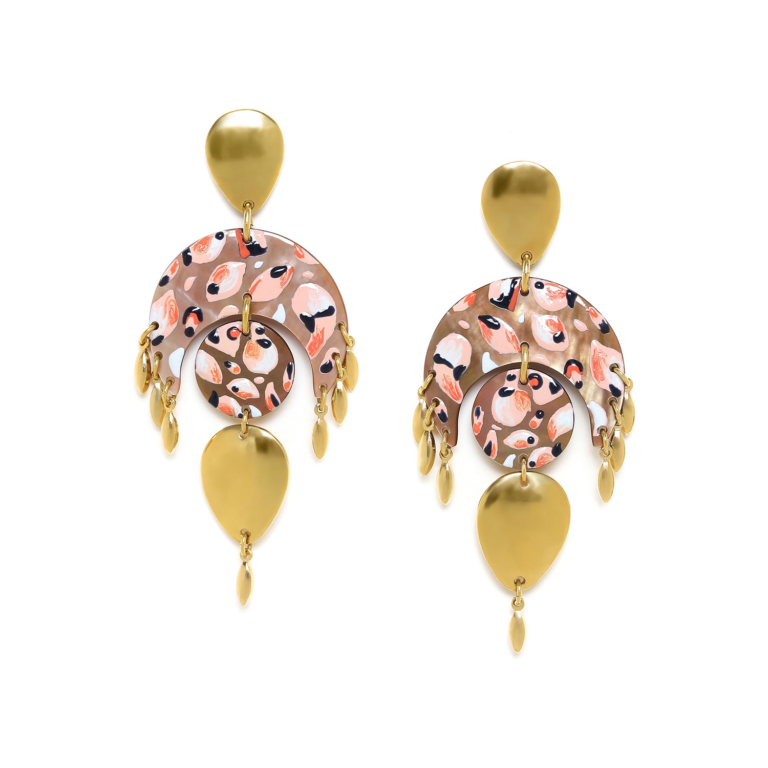 Franck Herval Leona *"Cresent Shape" Brownlip Post Earring