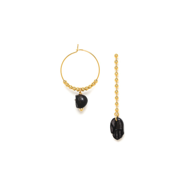 Franck Herval Malia Asymetric Earrings (Black)
