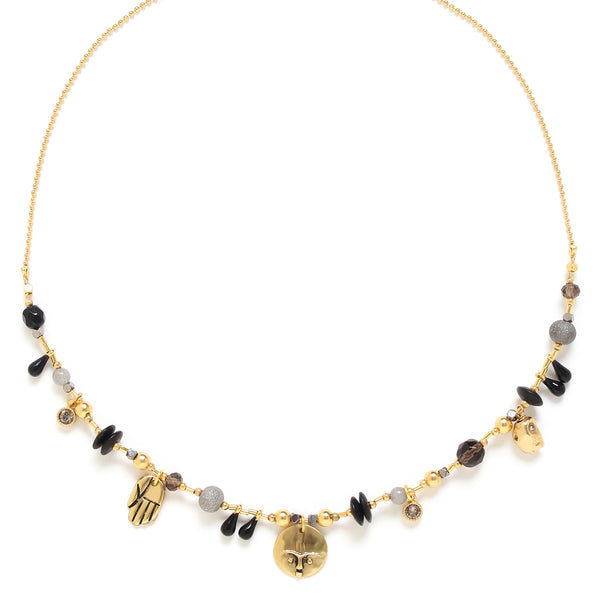 Franck Herval Malia Multi Dangle Necklace (Black)