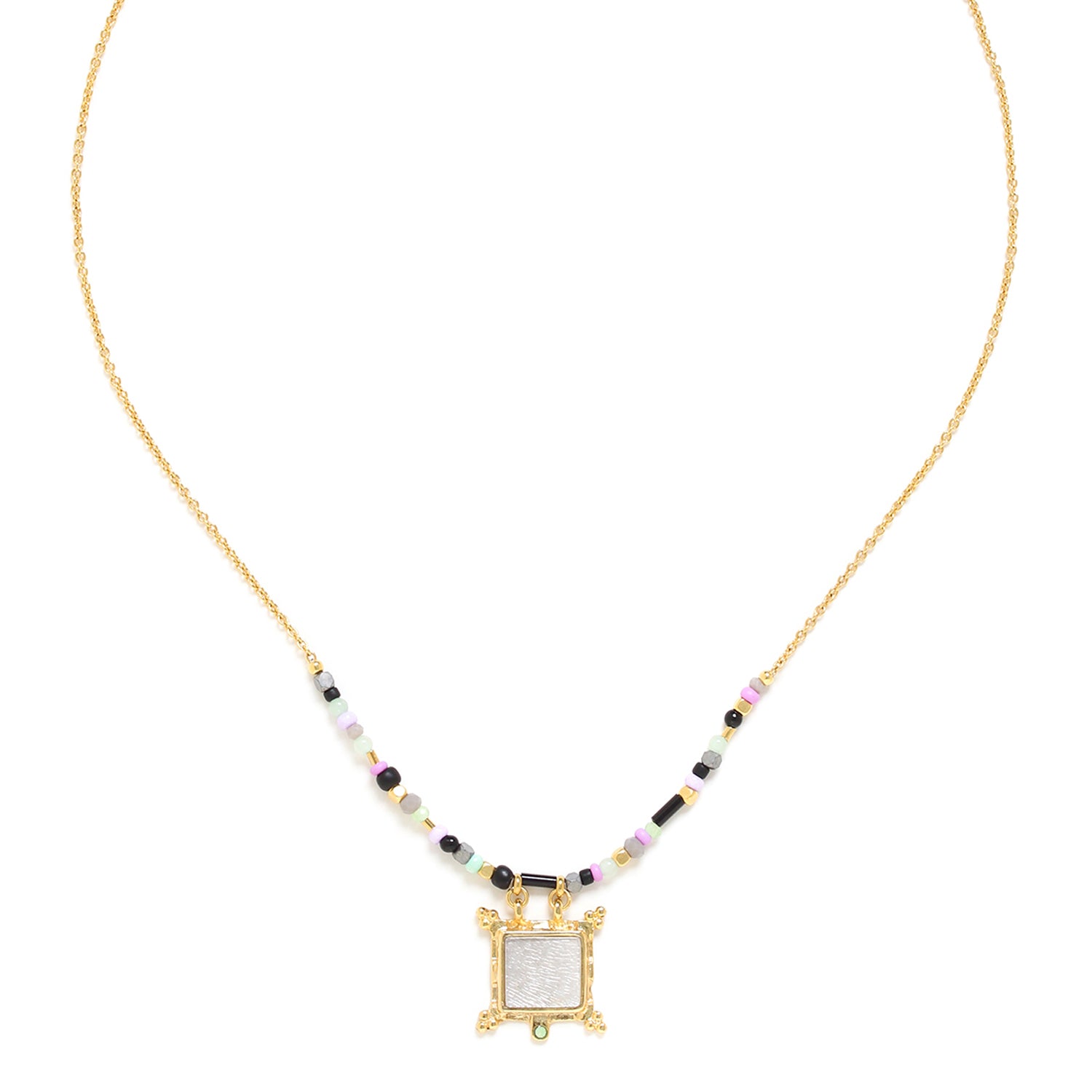 Franck Herval Gabrielle Square Pendant Necklace