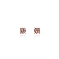 Cachet Laine 8mm Stud Earrings Vintage Rose Crystal 18ct Gold Plated