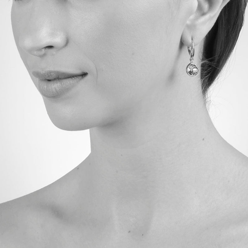 Cachet Ebba Earrings Tanzanite Crystal Platinum Plated