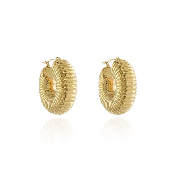Cachet Fifer Hoop Earrings plated in Gold
