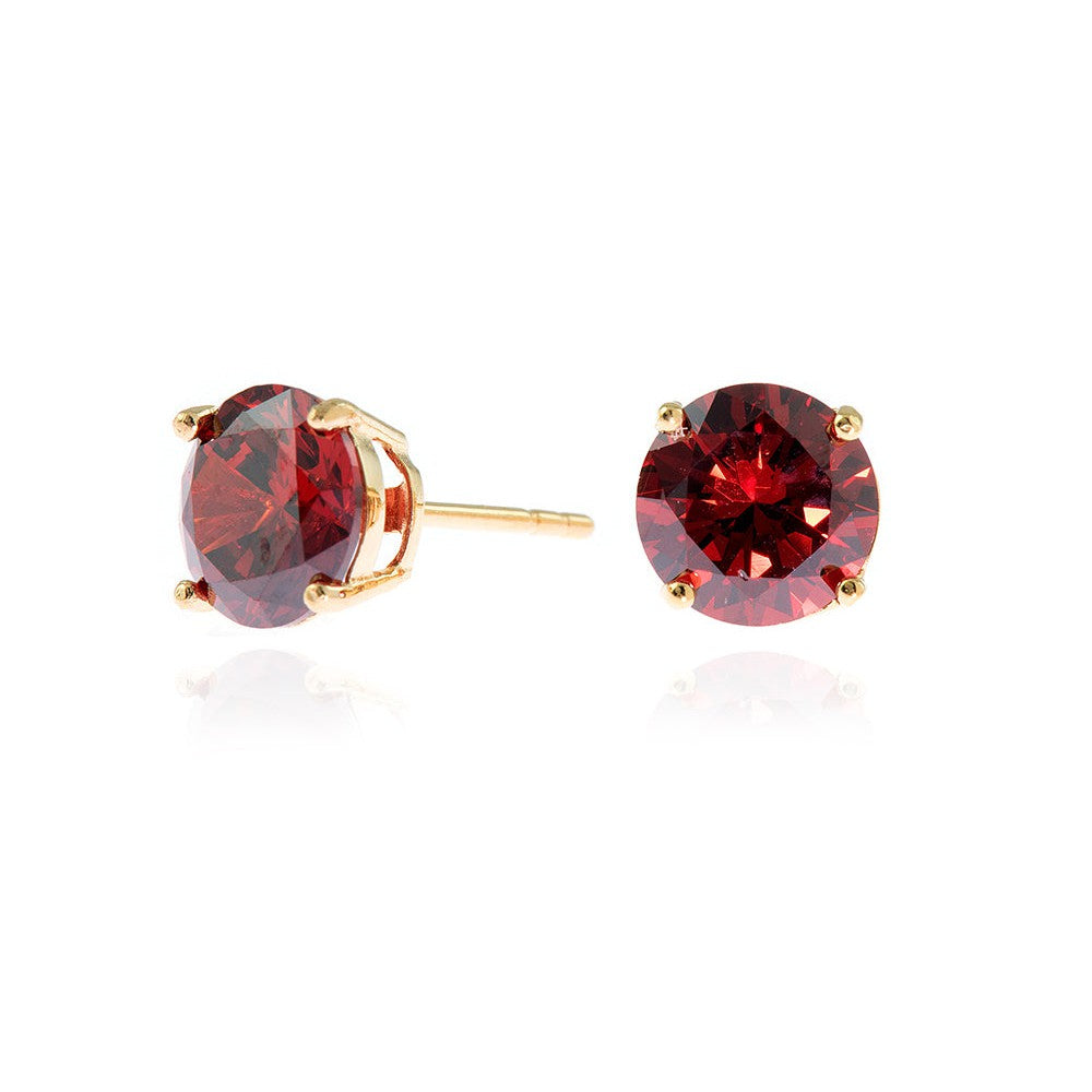 Lana 8mm Sterling Silver Ruby Earrings