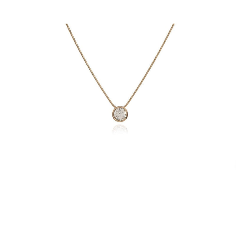 Cachet Solitaire Pendant Plated in Gold