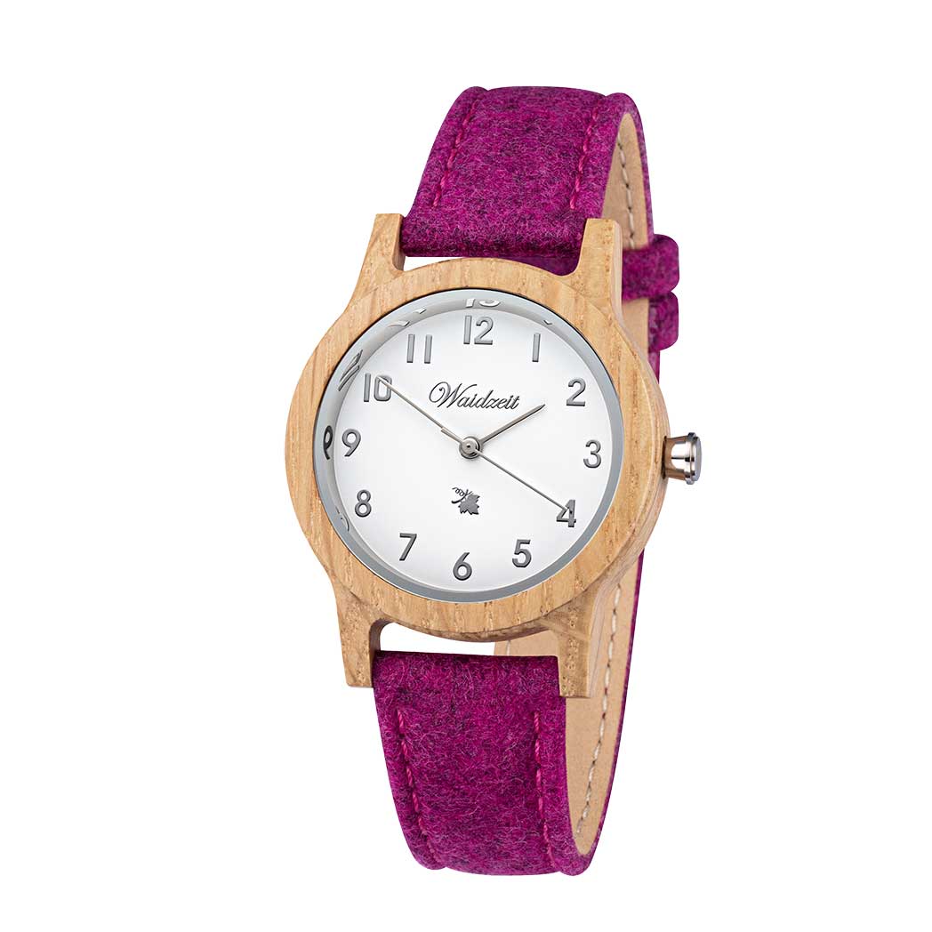 Waidzeit Barrique Alpine Women white with pink Merino wool strap